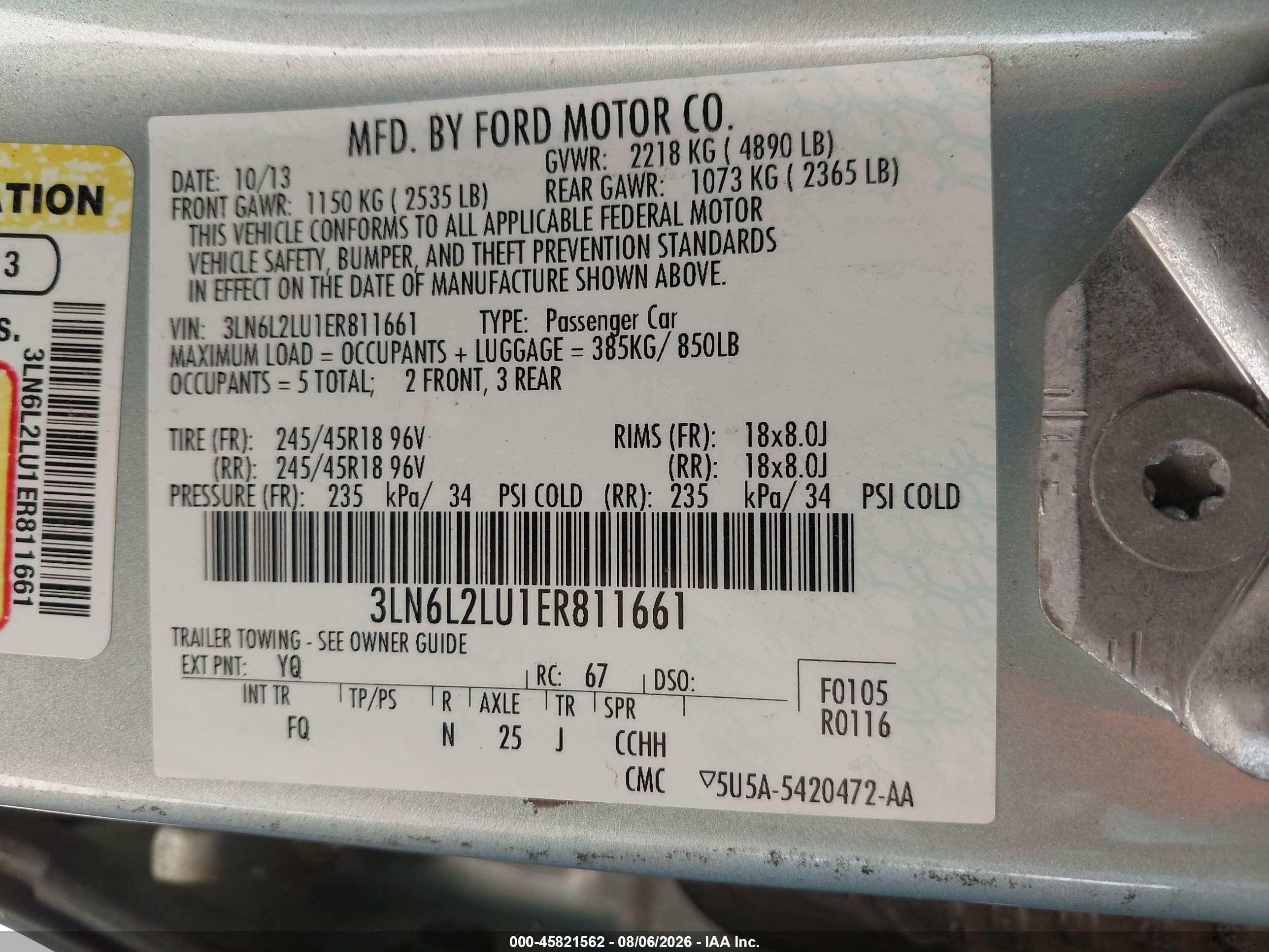 2014 Lincoln Mkz Hybrid   Light Blue vin: 3LN6L2LU1ER811661