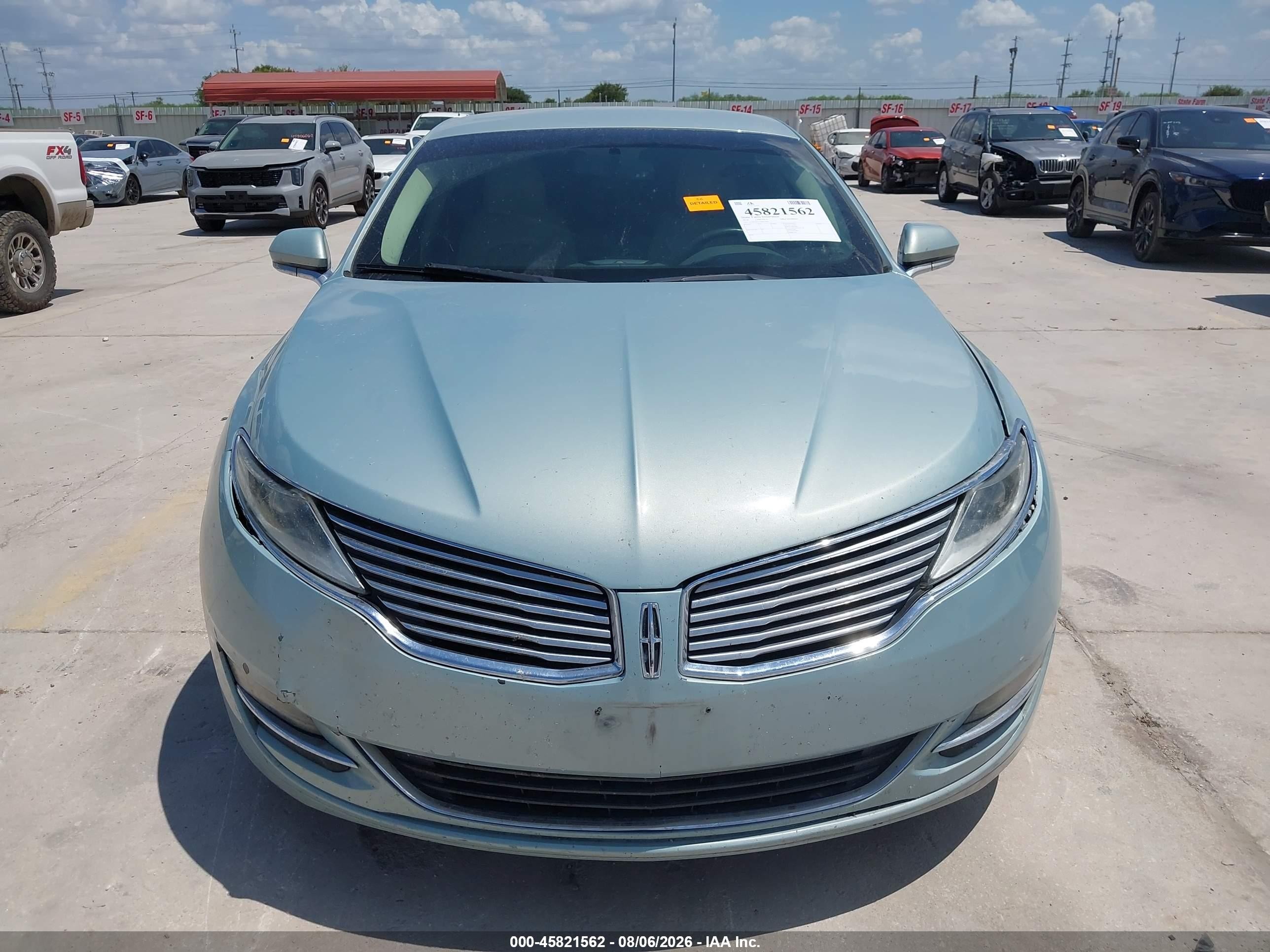 2014 Lincoln Mkz Hybrid   Light Blue vin: 3LN6L2LU1ER811661