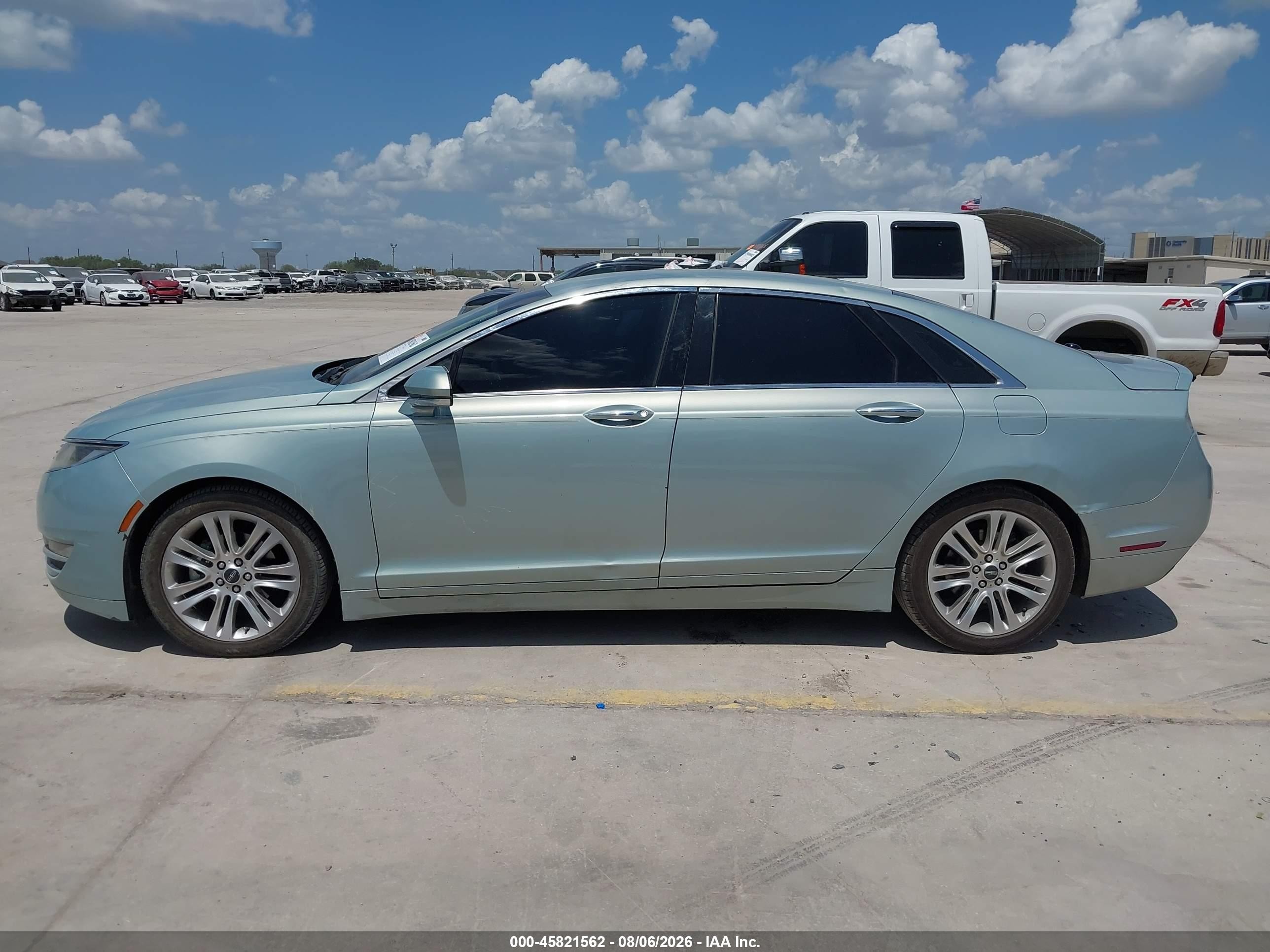 2014 Lincoln Mkz Hybrid   Light Blue vin: 3LN6L2LU1ER811661