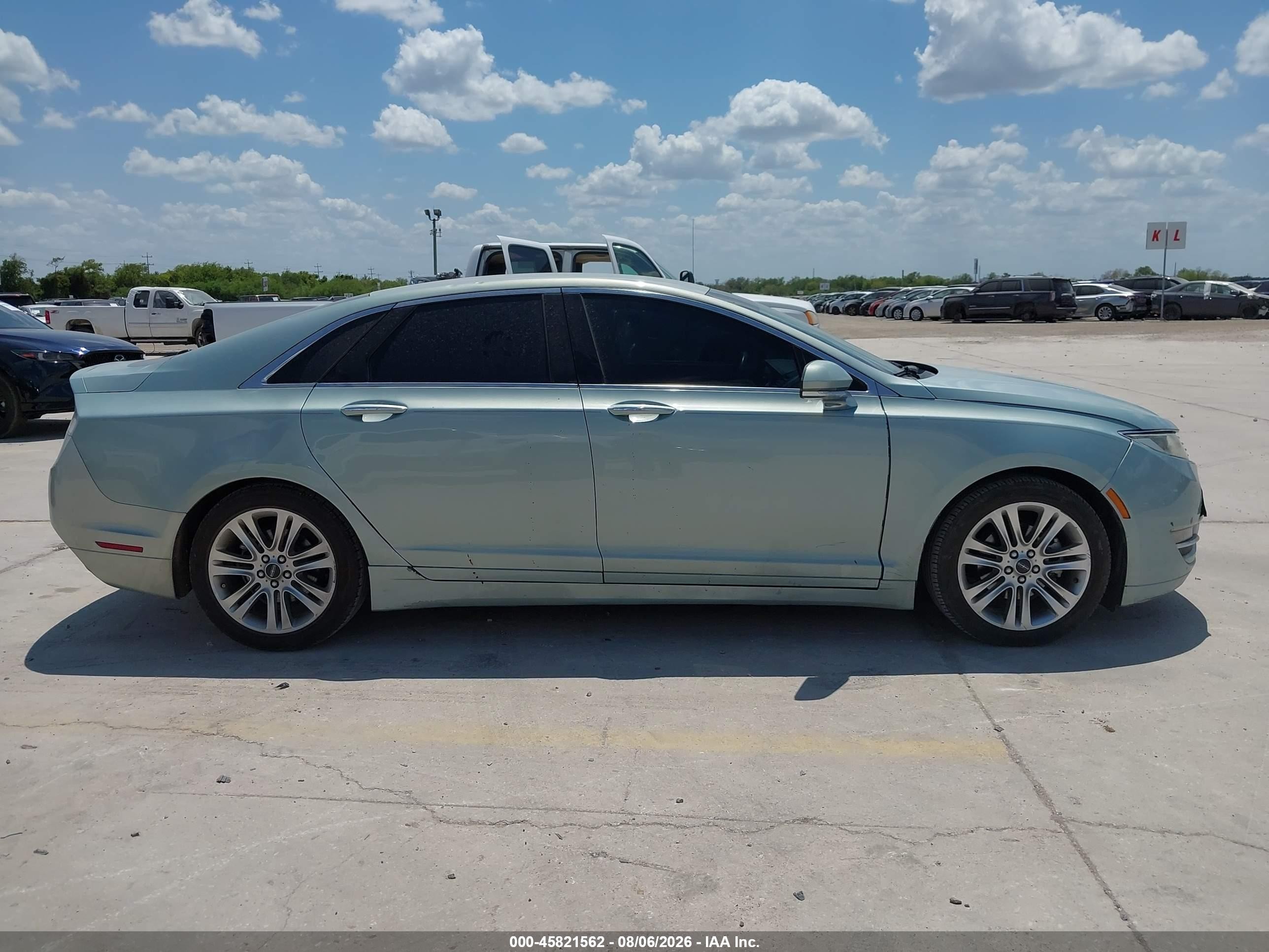 2014 Lincoln Mkz Hybrid   Light Blue vin: 3LN6L2LU1ER811661