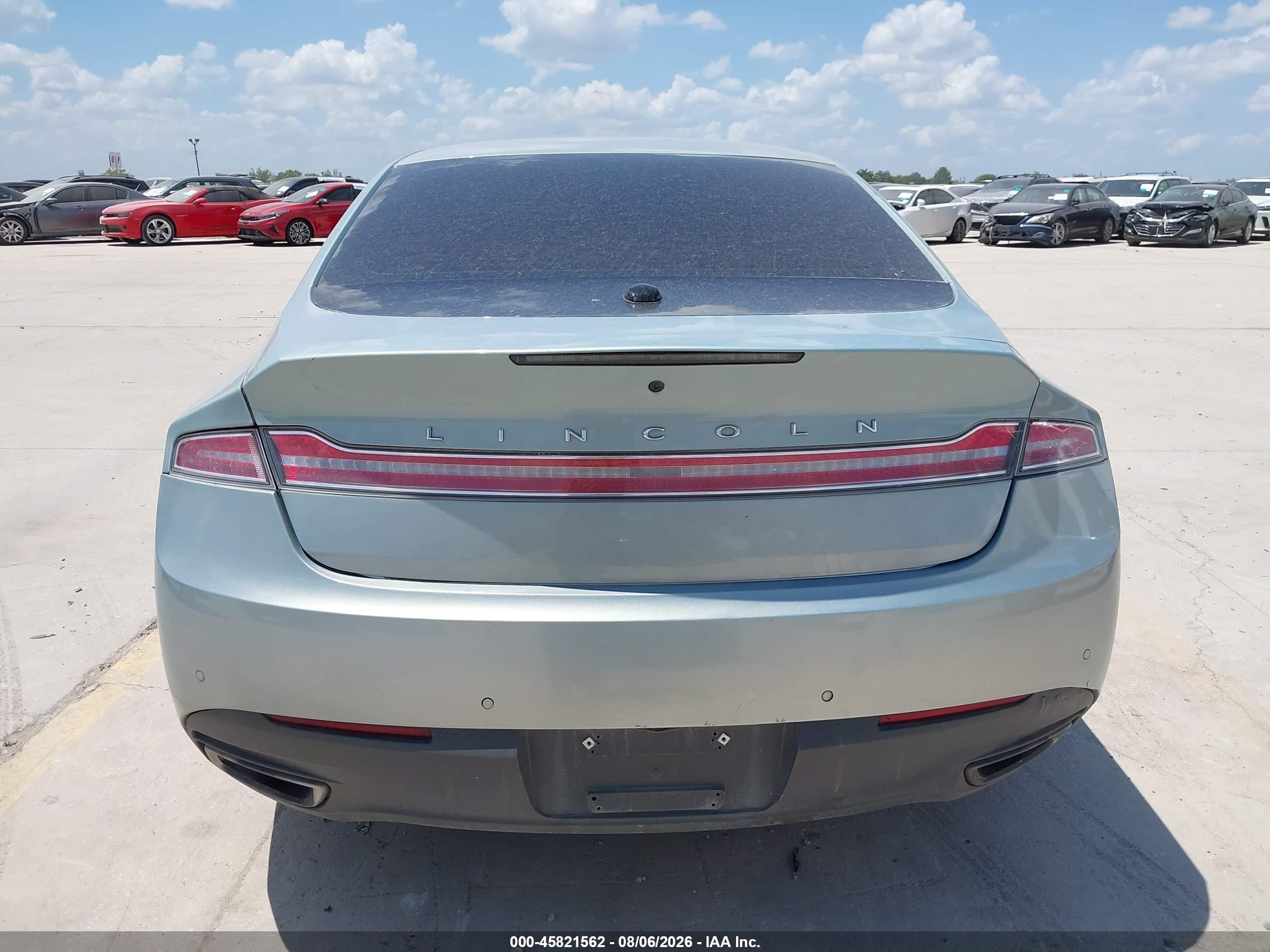 2014 Lincoln Mkz Hybrid   Light Blue vin: 3LN6L2LU1ER811661