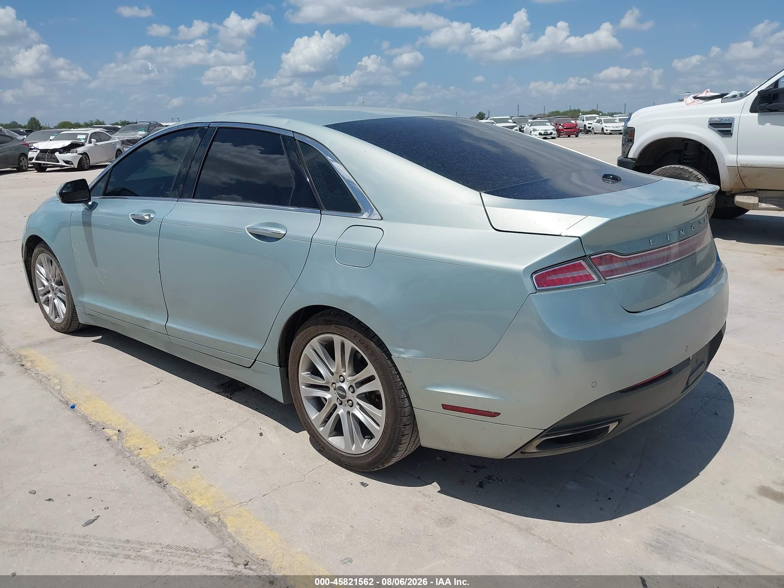 2014 Lincoln Mkz Hybrid   Light Blue vin: 3LN6L2LU1ER811661