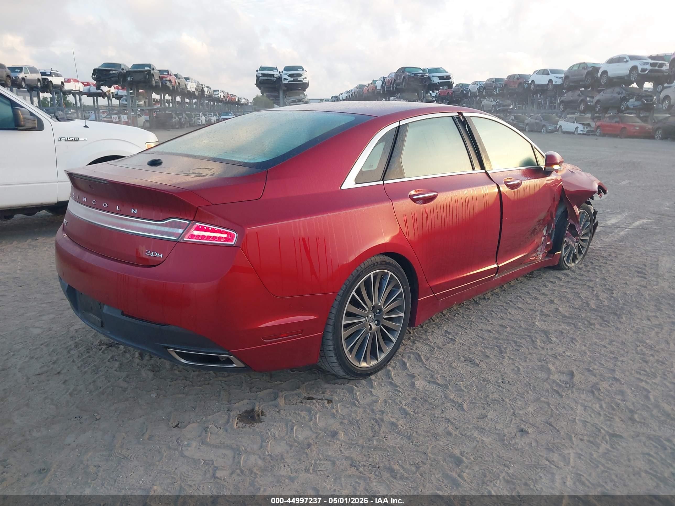 2014 Lincoln Mkz Hybrid   Red vin: 3LN6L2LU1ER815080