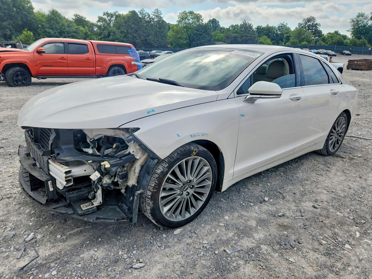 2014 Lincoln Mkz Hybrid White vin: 3LN6L2LU1ER817346