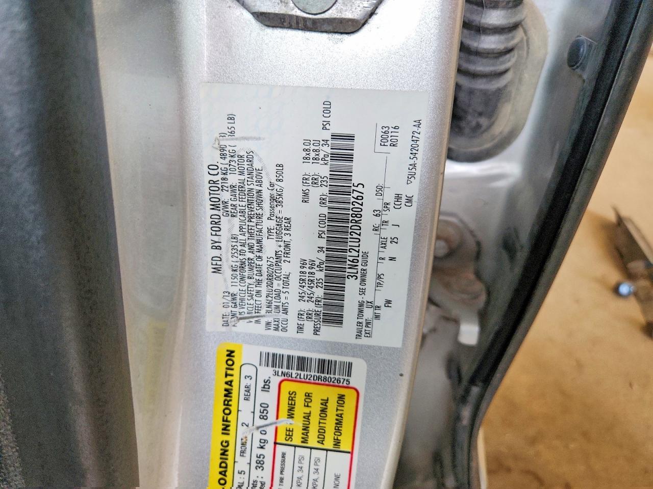 2013 Lincoln Mkz Hybrid Silver vin: 3LN6L2LU2DR802675