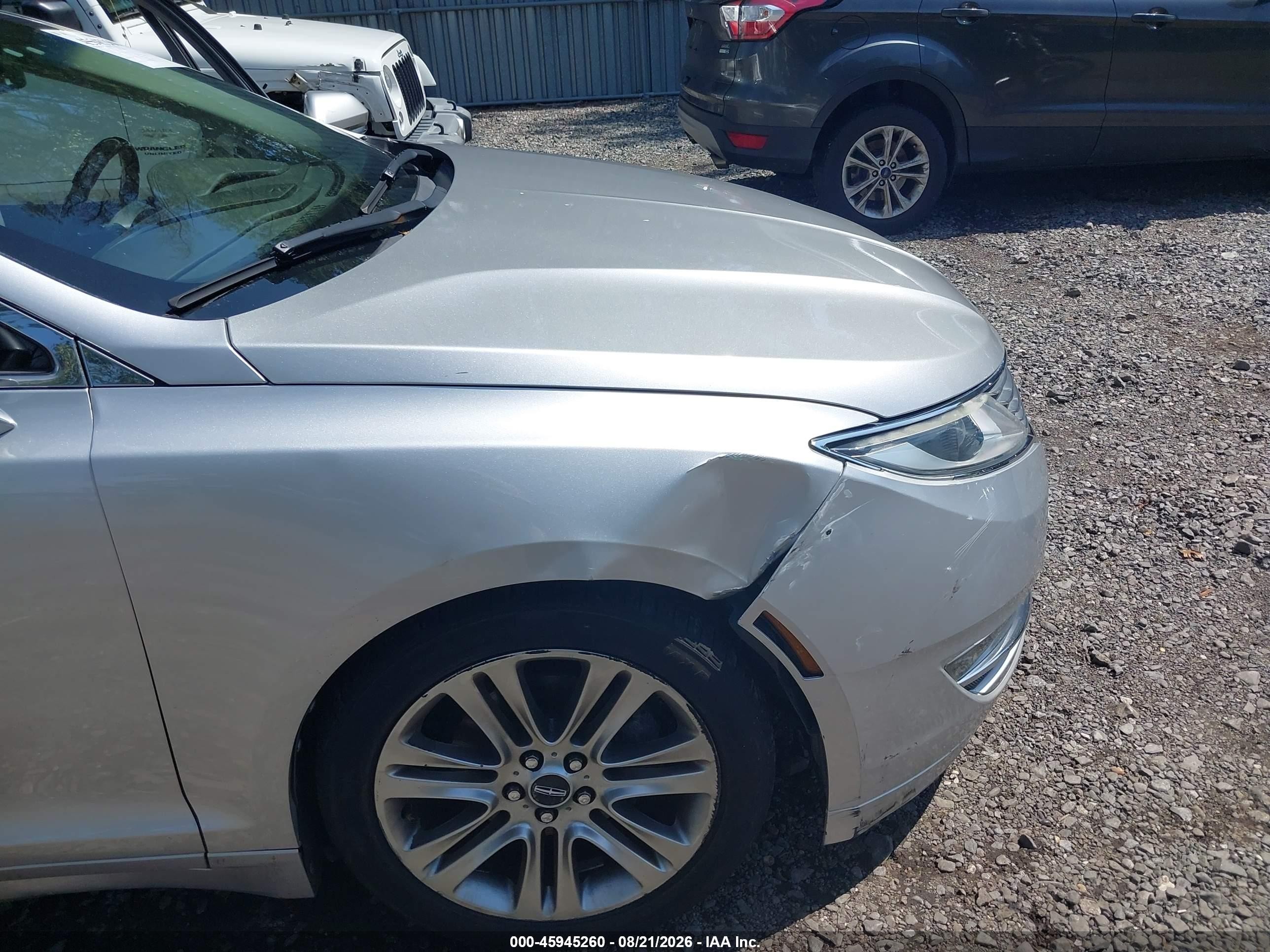 2013 Lincoln Mkz Hybrid Silver vin: 3LN6L2LU2DR804748