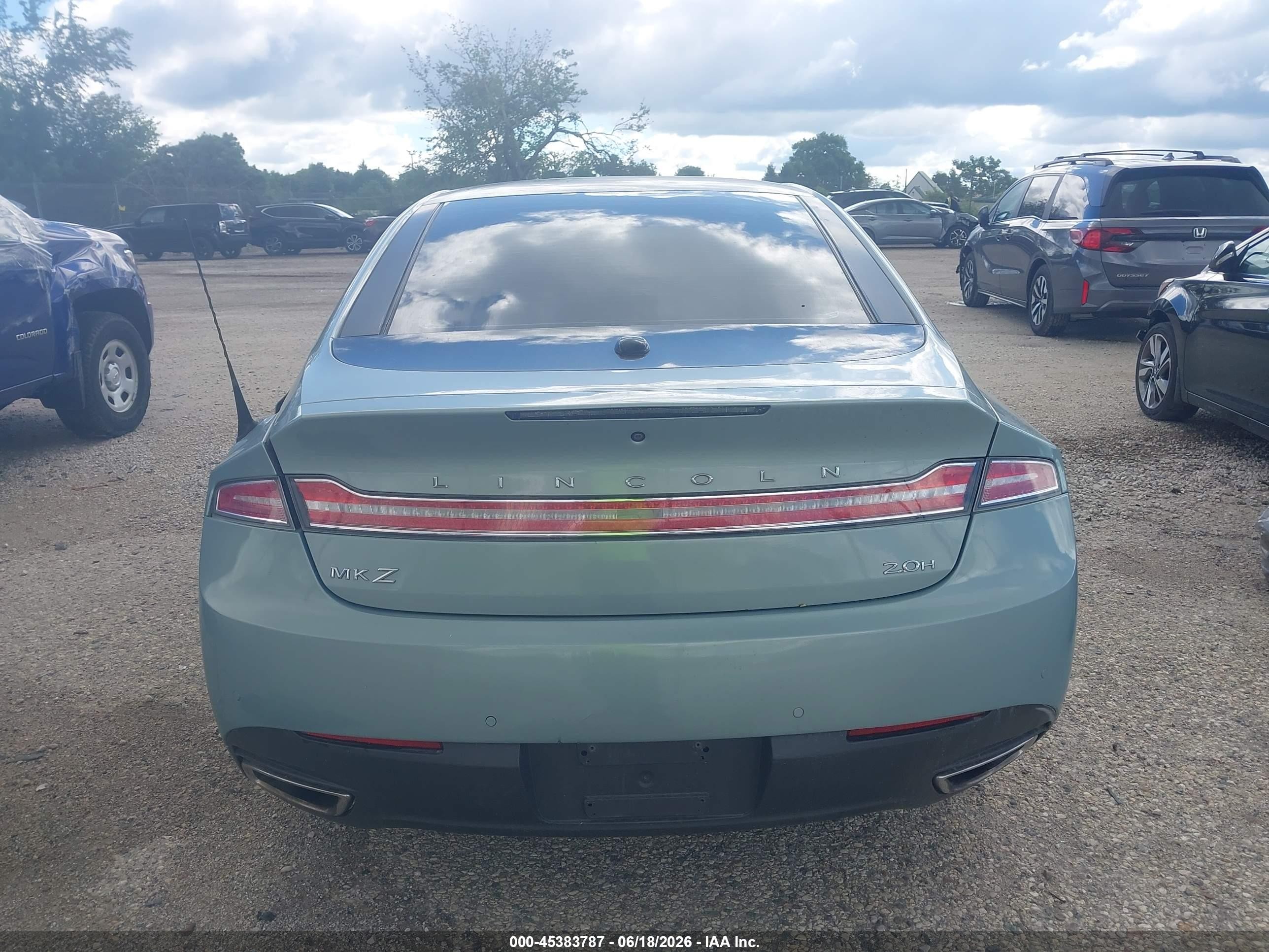 2014 Lincoln Mkz Hybrid   Light Blue vin: 3LN6L2LU2ER807232