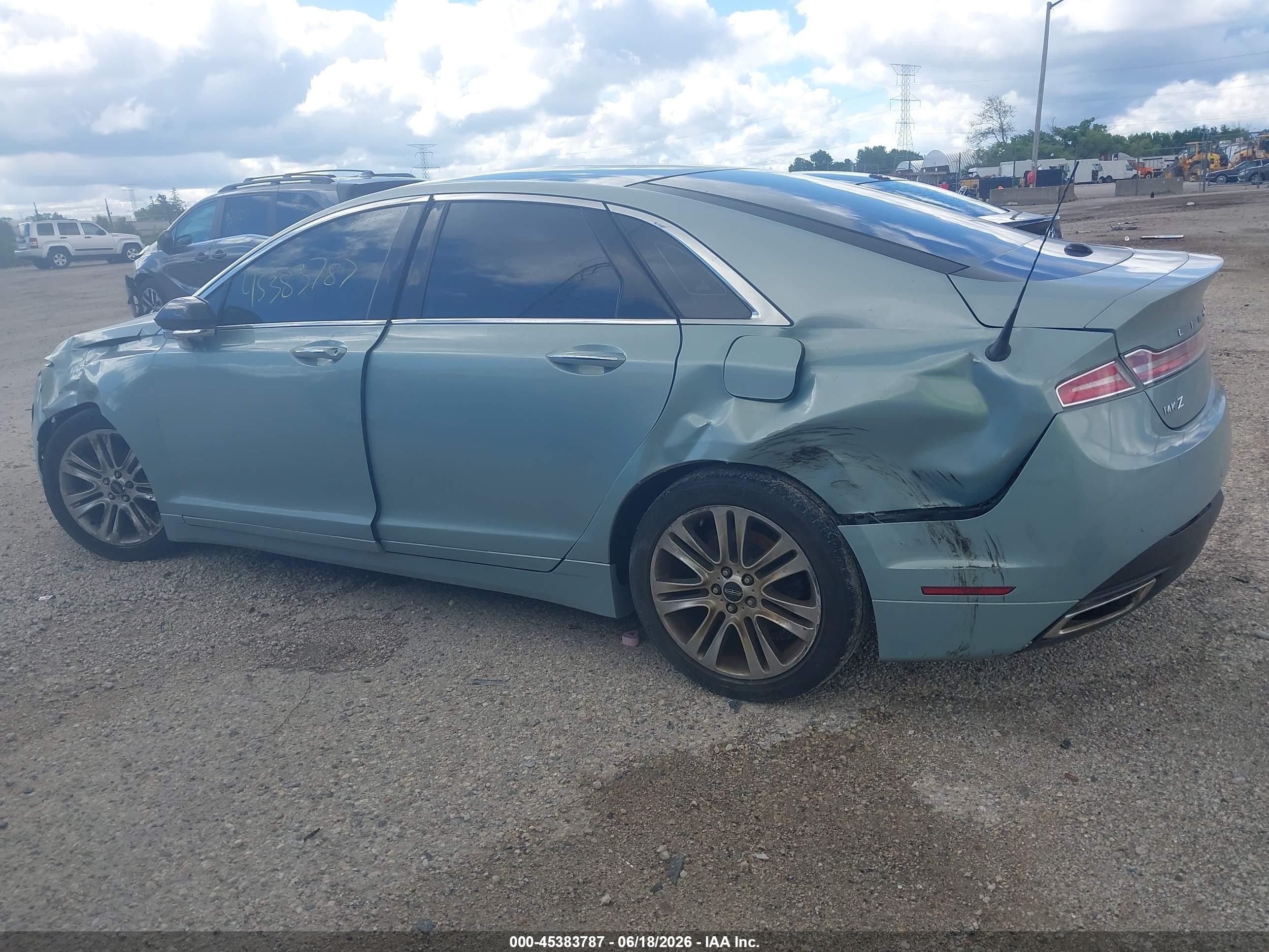 2014 Lincoln Mkz Hybrid   Light Blue vin: 3LN6L2LU2ER807232