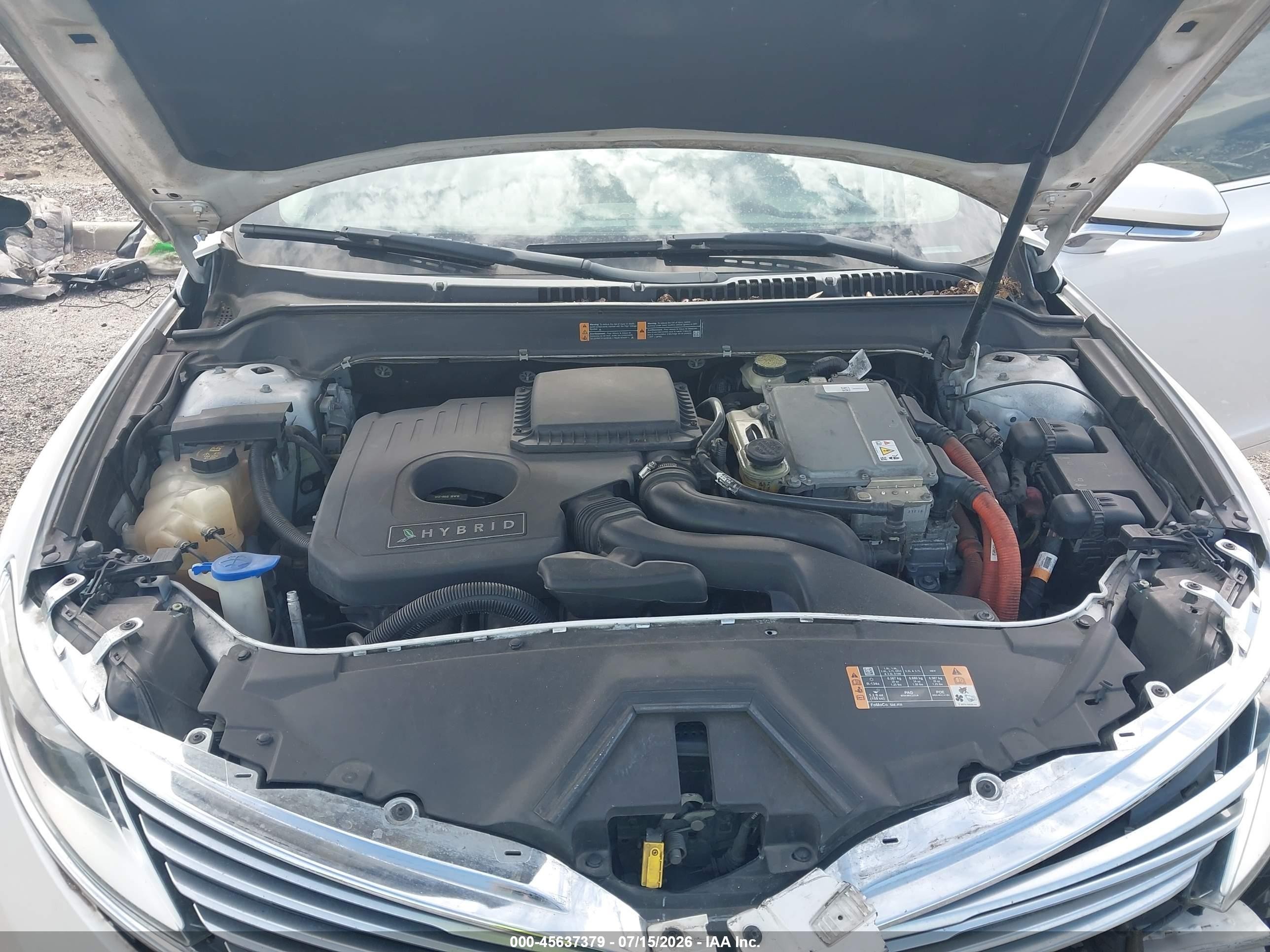 2014 Lincoln Mkz Hybrid   White vin: 3LN6L2LU2ER819655