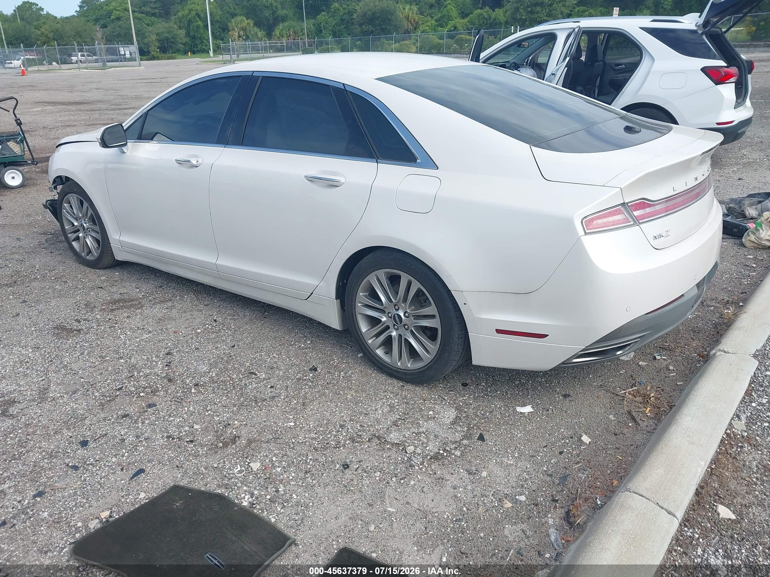 2014 Lincoln Mkz Hybrid   White vin: 3LN6L2LU2ER819655
