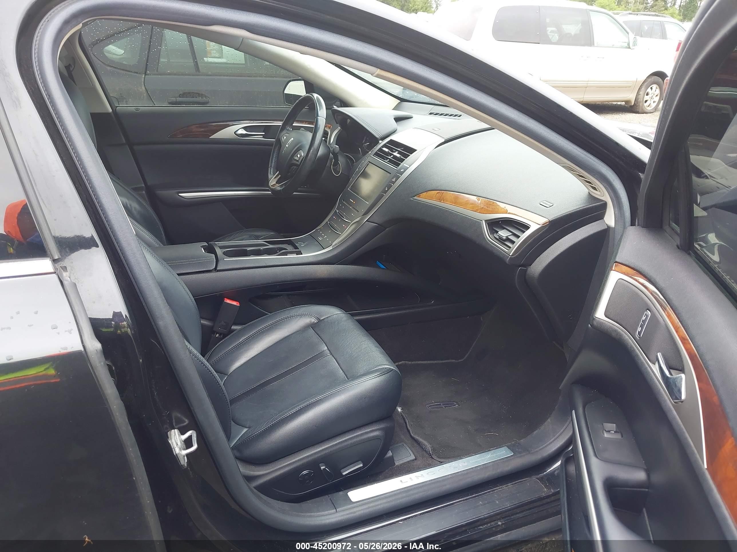 2015 Lincoln Mkz Hybrid   Black vin: 3LN6L2LU2FR600972