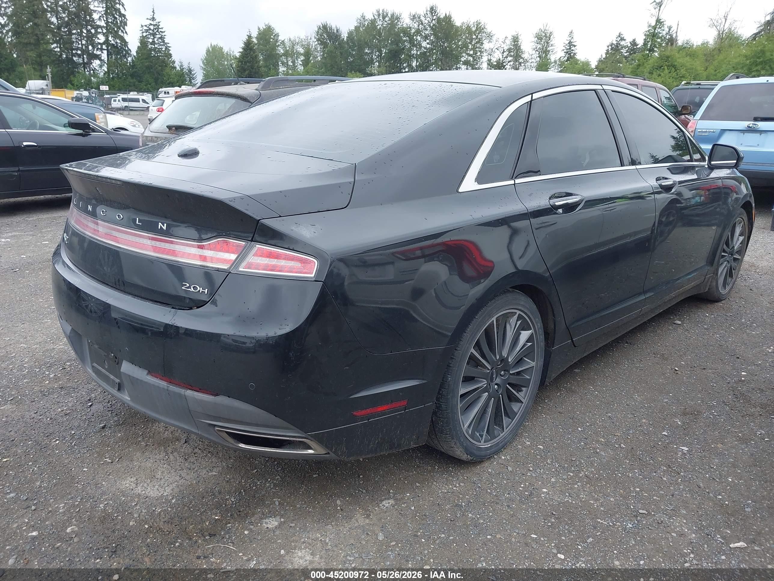 2015 Lincoln Mkz Hybrid   Black vin: 3LN6L2LU2FR600972