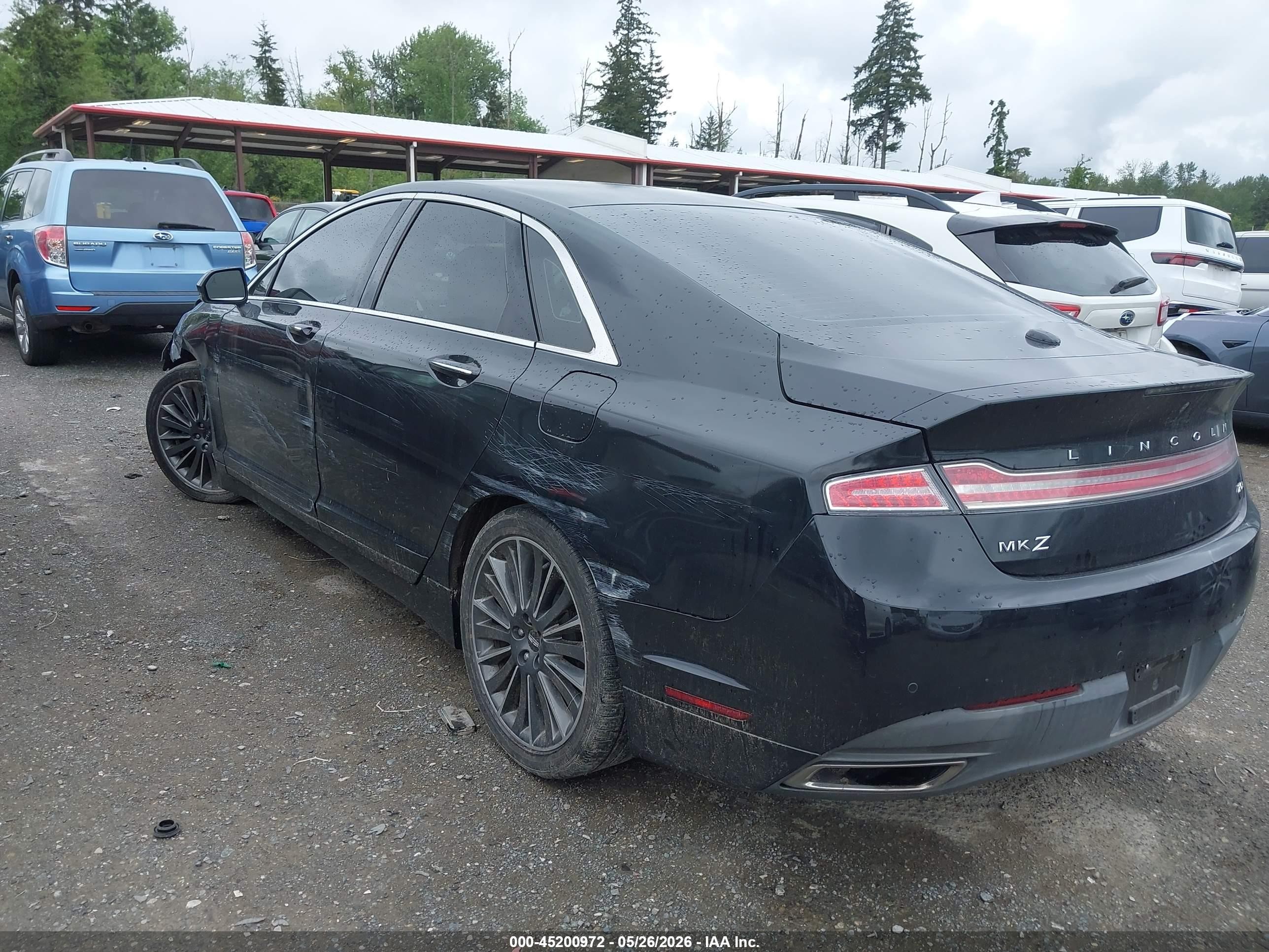 2015 Lincoln Mkz Hybrid   Black vin: 3LN6L2LU2FR600972