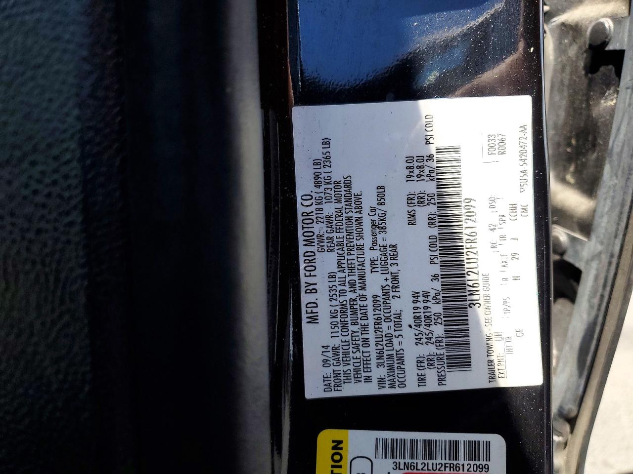 2015 Lincoln Mkz Hybrid Black vin: 3LN6L2LU2FR612099