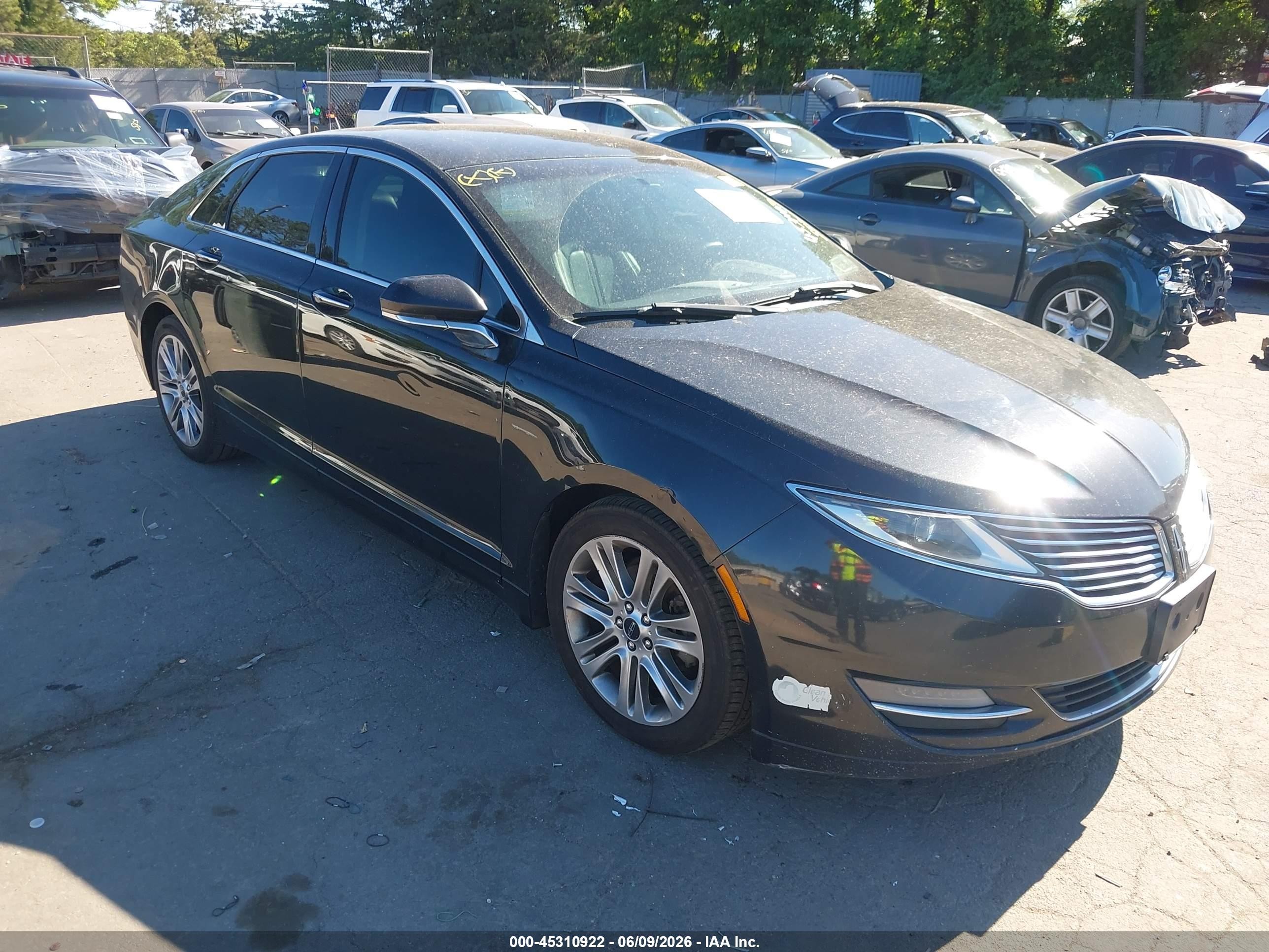 2015 Lincoln Mkz Hybrid   Black vin: 3LN6L2LU2FR619991