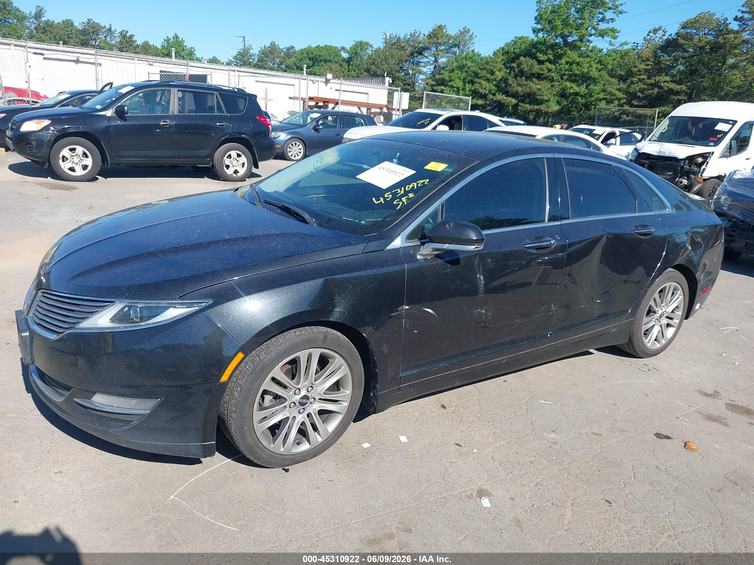 2015 Lincoln Mkz Hybrid   Black vin: 3LN6L2LU2FR619991