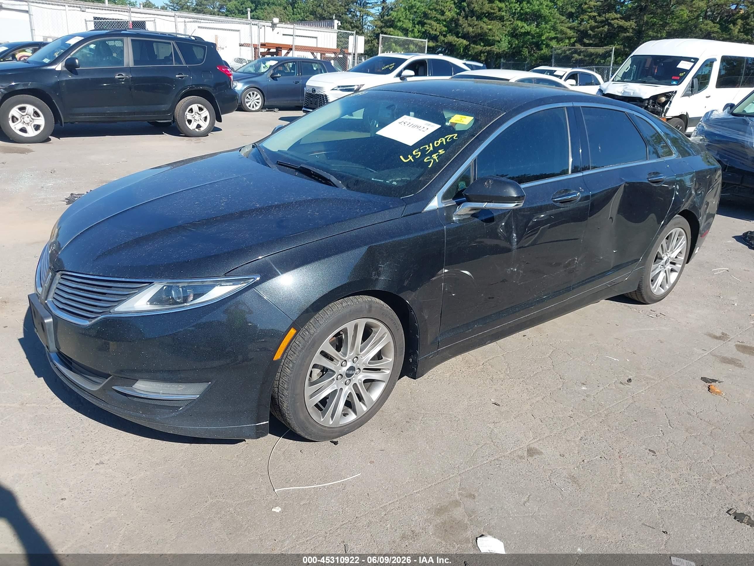 2015 Lincoln Mkz Hybrid   Black vin: 3LN6L2LU2FR619991