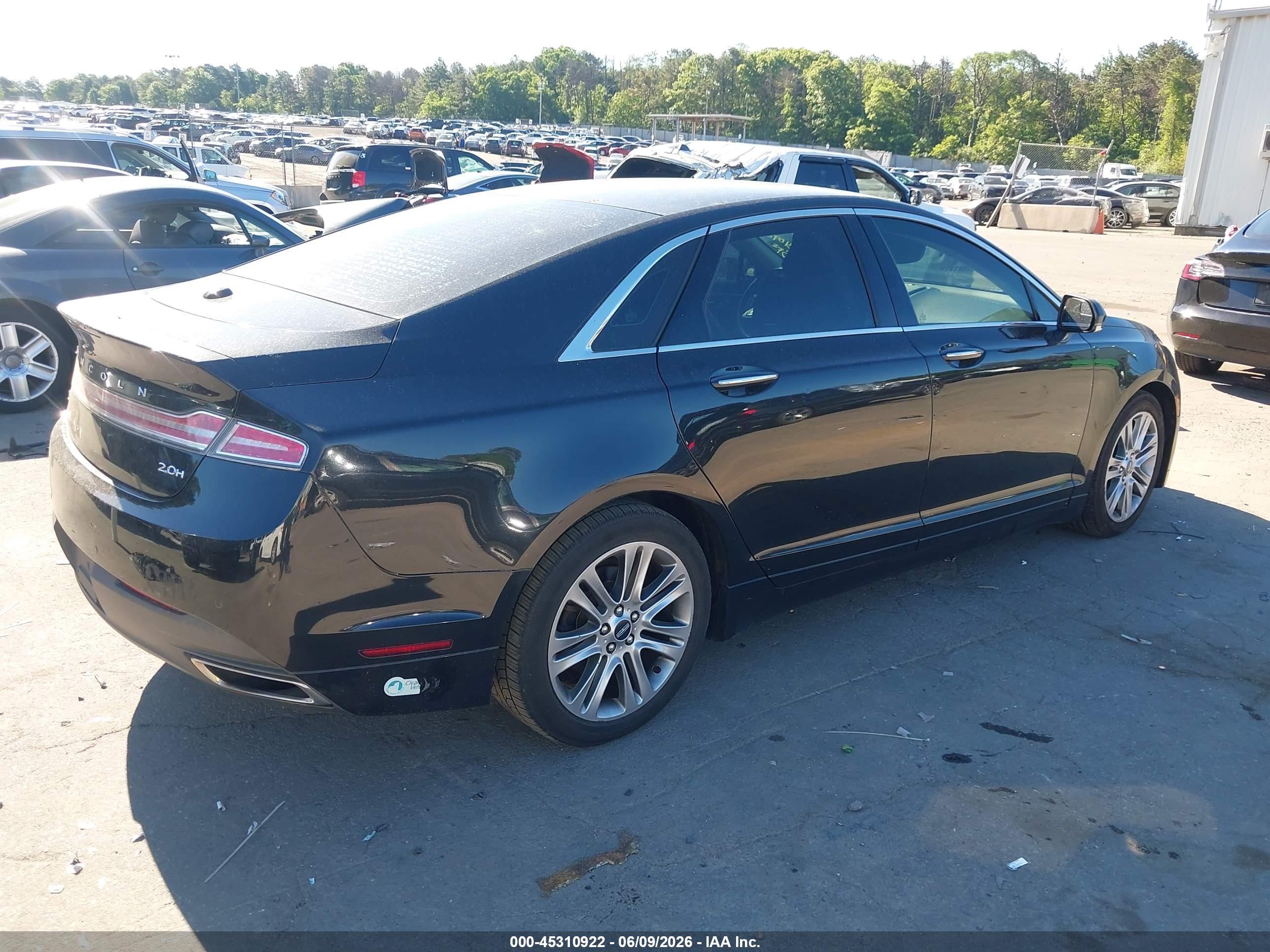 2015 Lincoln Mkz Hybrid   Black vin: 3LN6L2LU2FR619991