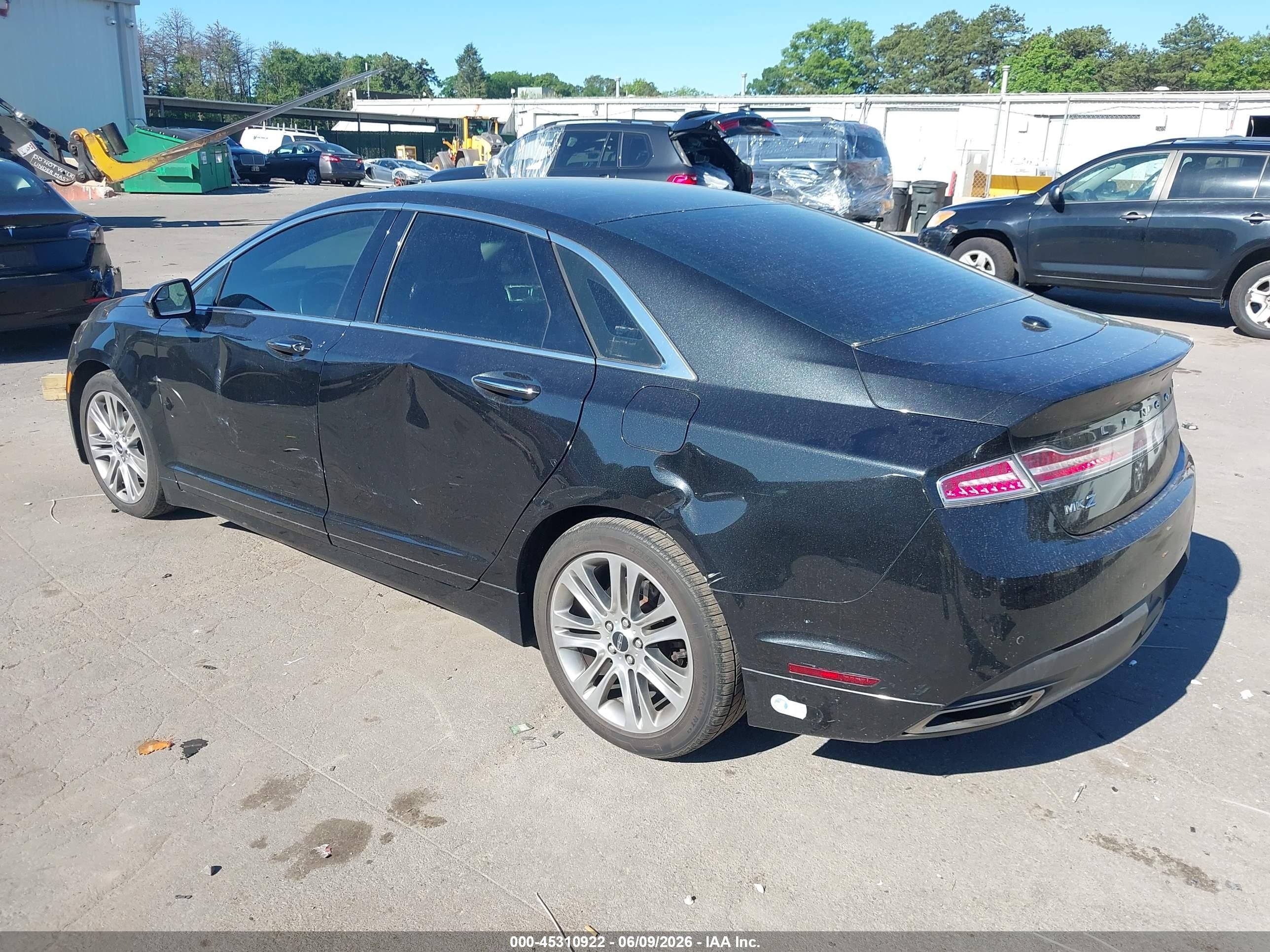 2015 Lincoln Mkz Hybrid   Black vin: 3LN6L2LU2FR619991