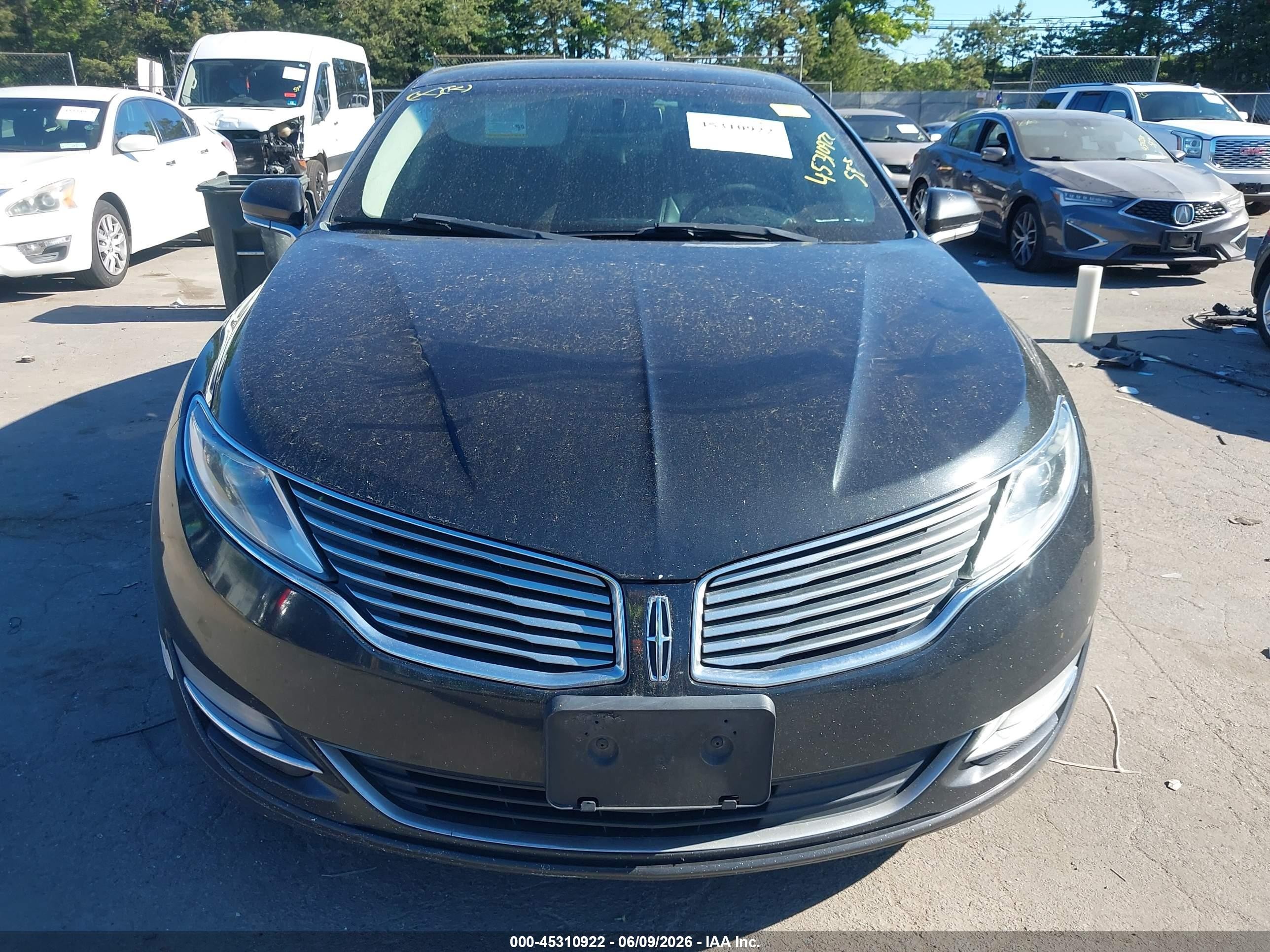 2015 Lincoln Mkz Hybrid   Black vin: 3LN6L2LU2FR619991