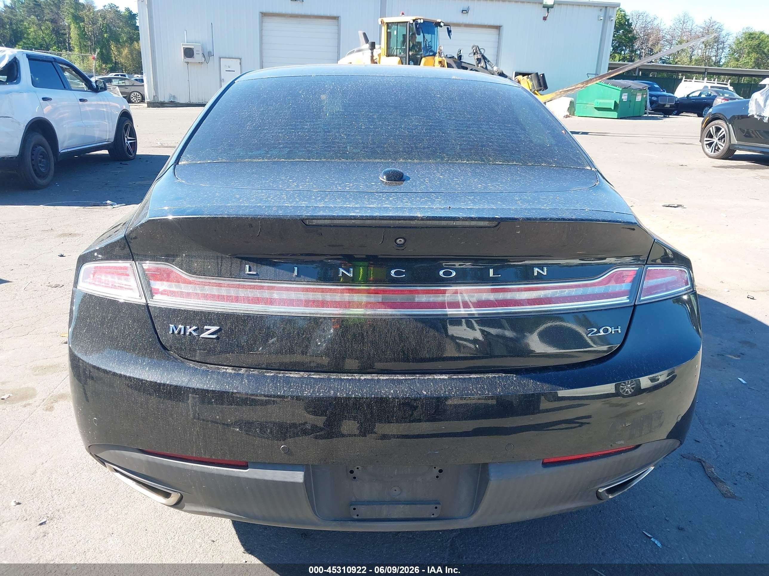 2015 Lincoln Mkz Hybrid   Black vin: 3LN6L2LU2FR619991