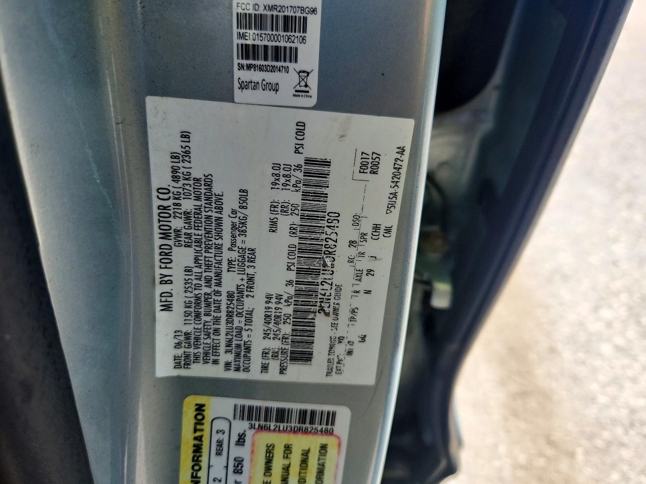 2013 Lincoln Mkz Hybrid Blue vin: 3LN6L2LU3DR825480