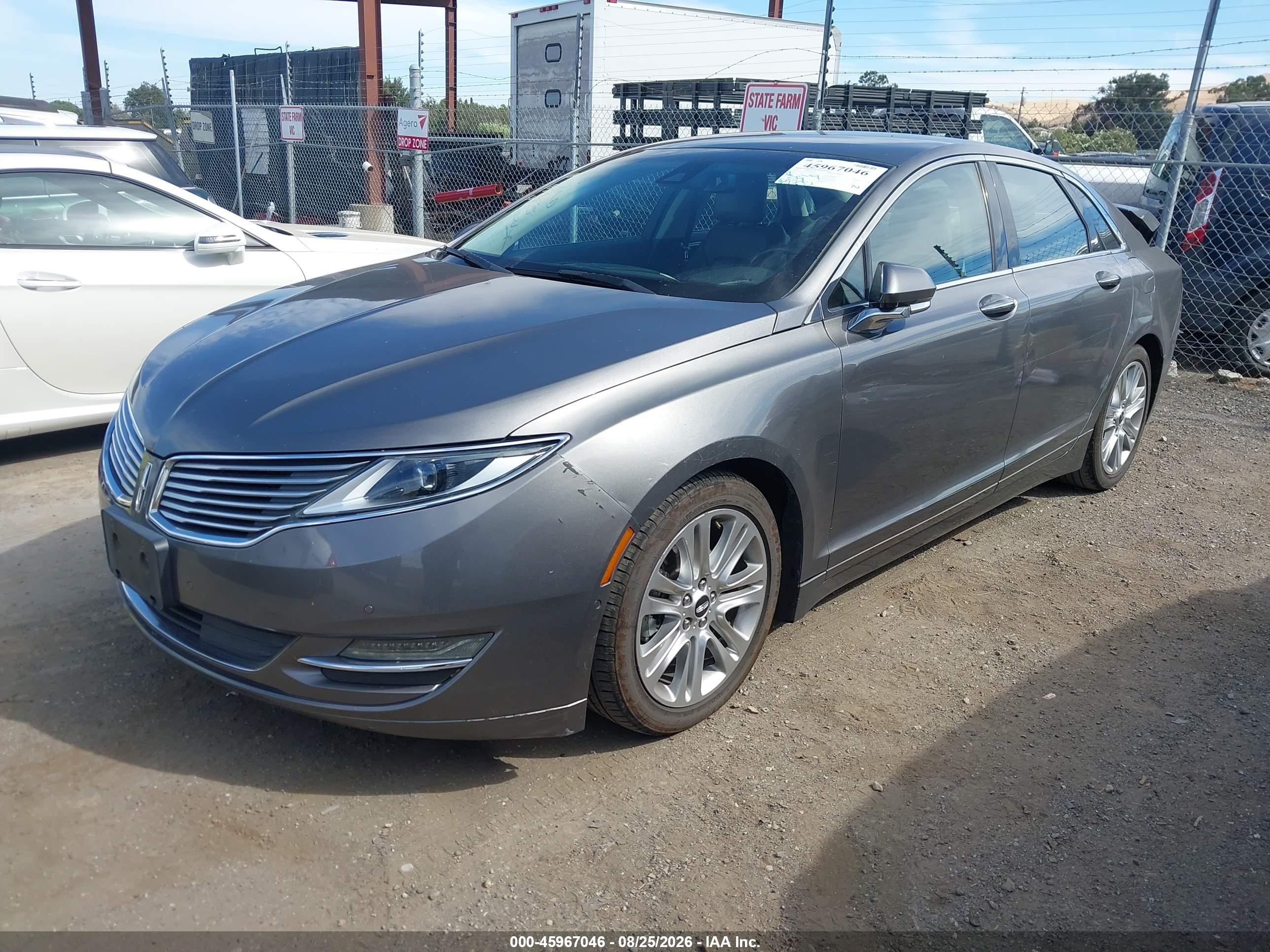 2014 Lincoln Mkz Hybrid   Gray vin: 3LN6L2LU3ER810639