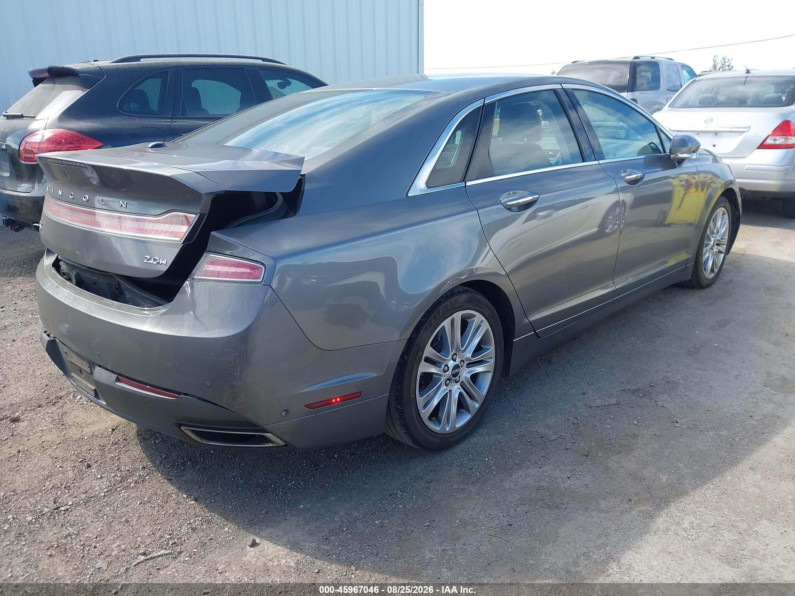 2014 Lincoln Mkz Hybrid   Gray vin: 3LN6L2LU3ER810639