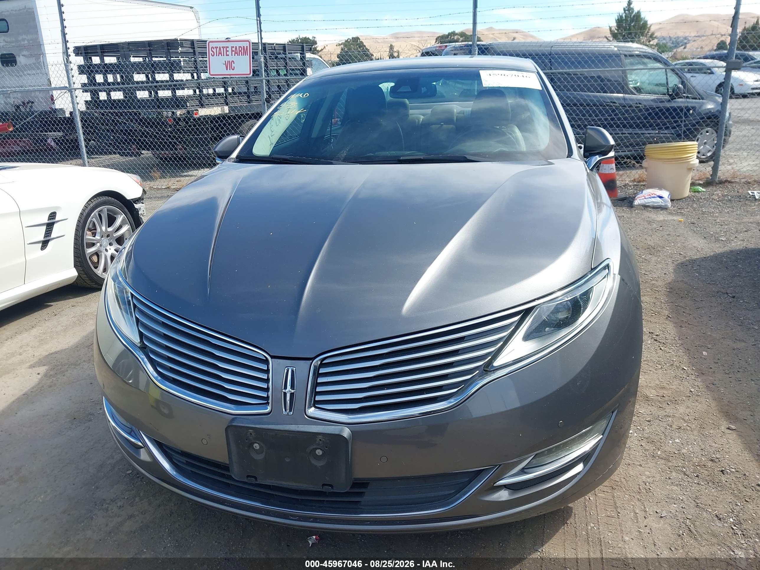 2014 Lincoln Mkz Hybrid   Gray vin: 3LN6L2LU3ER810639