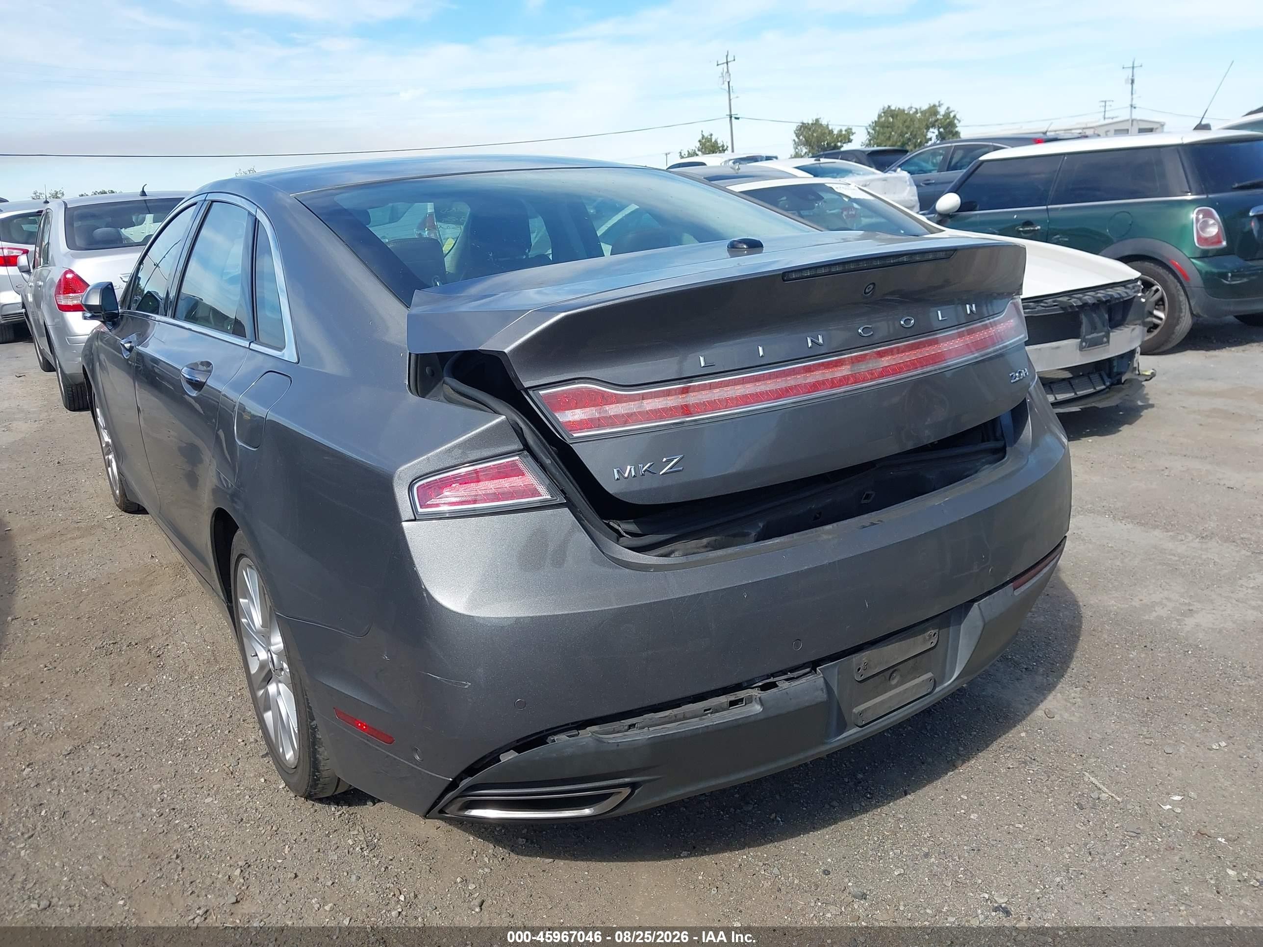 2014 Lincoln Mkz Hybrid   Gray vin: 3LN6L2LU3ER810639