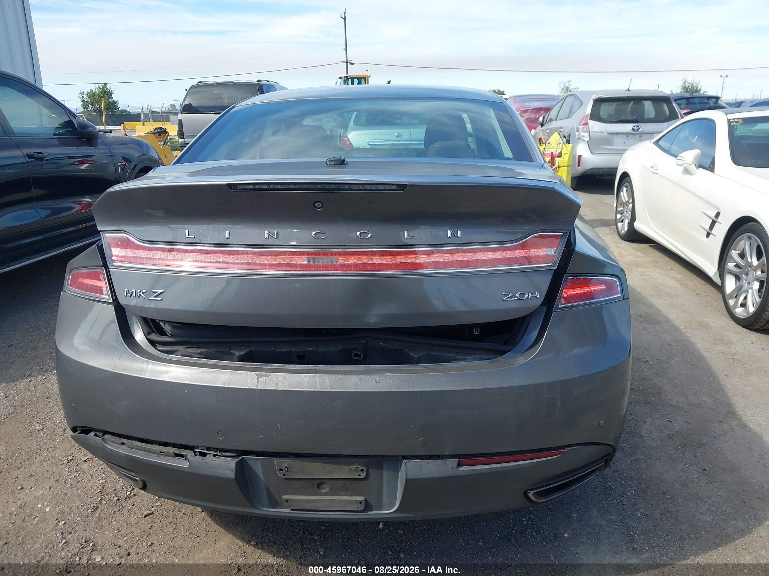 2014 Lincoln Mkz Hybrid   Gray vin: 3LN6L2LU3ER810639