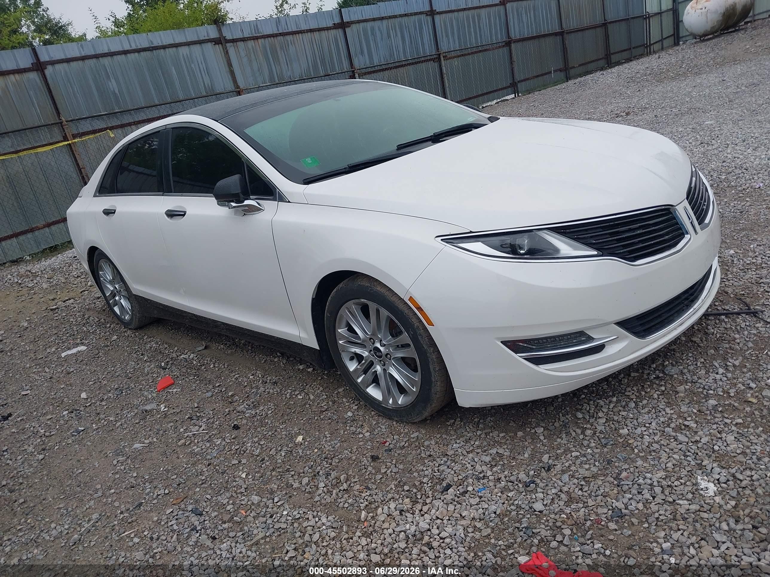 2014 Lincoln Mkz Hybrid   White vin: 3LN6L2LU3ER815940