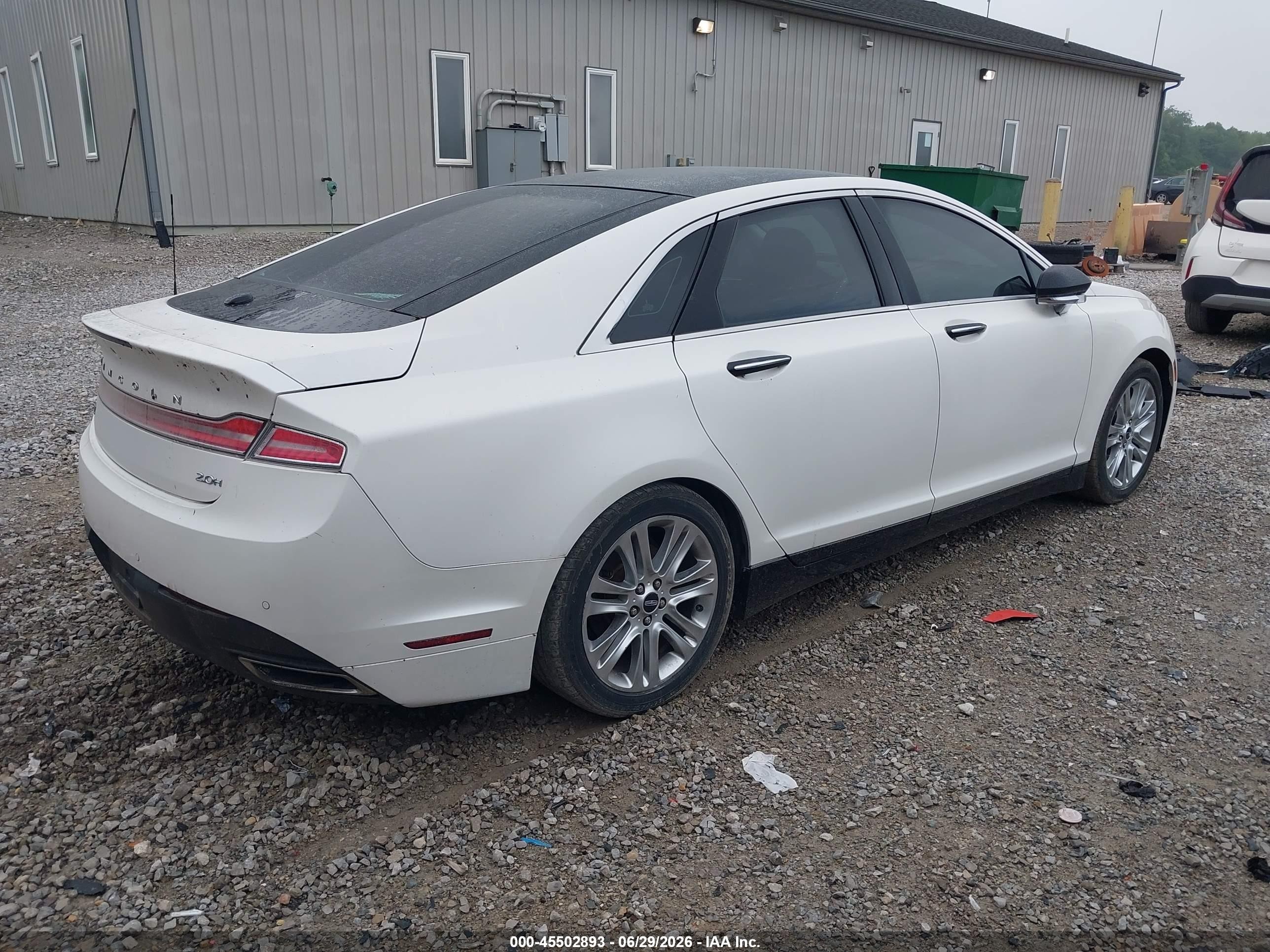 2014 Lincoln Mkz Hybrid   White vin: 3LN6L2LU3ER815940