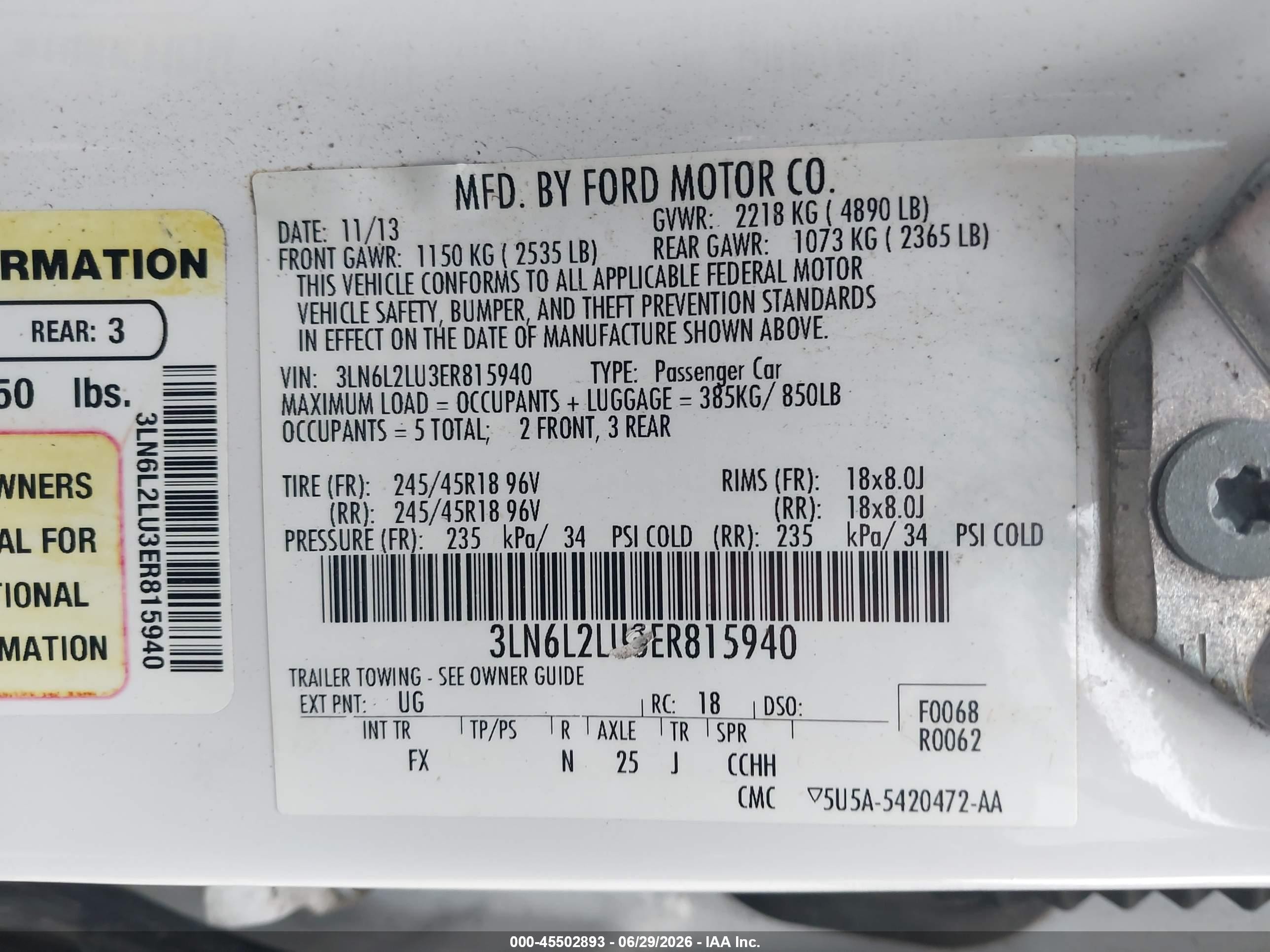 2014 Lincoln Mkz Hybrid   White vin: 3LN6L2LU3ER815940