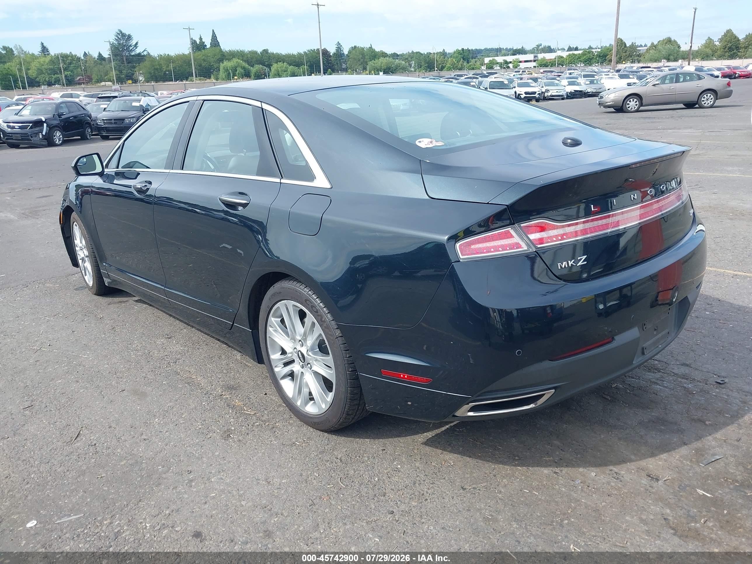 2014 Lincoln Mkz Hybrid   Black vin: 3LN6L2LU3ER820443