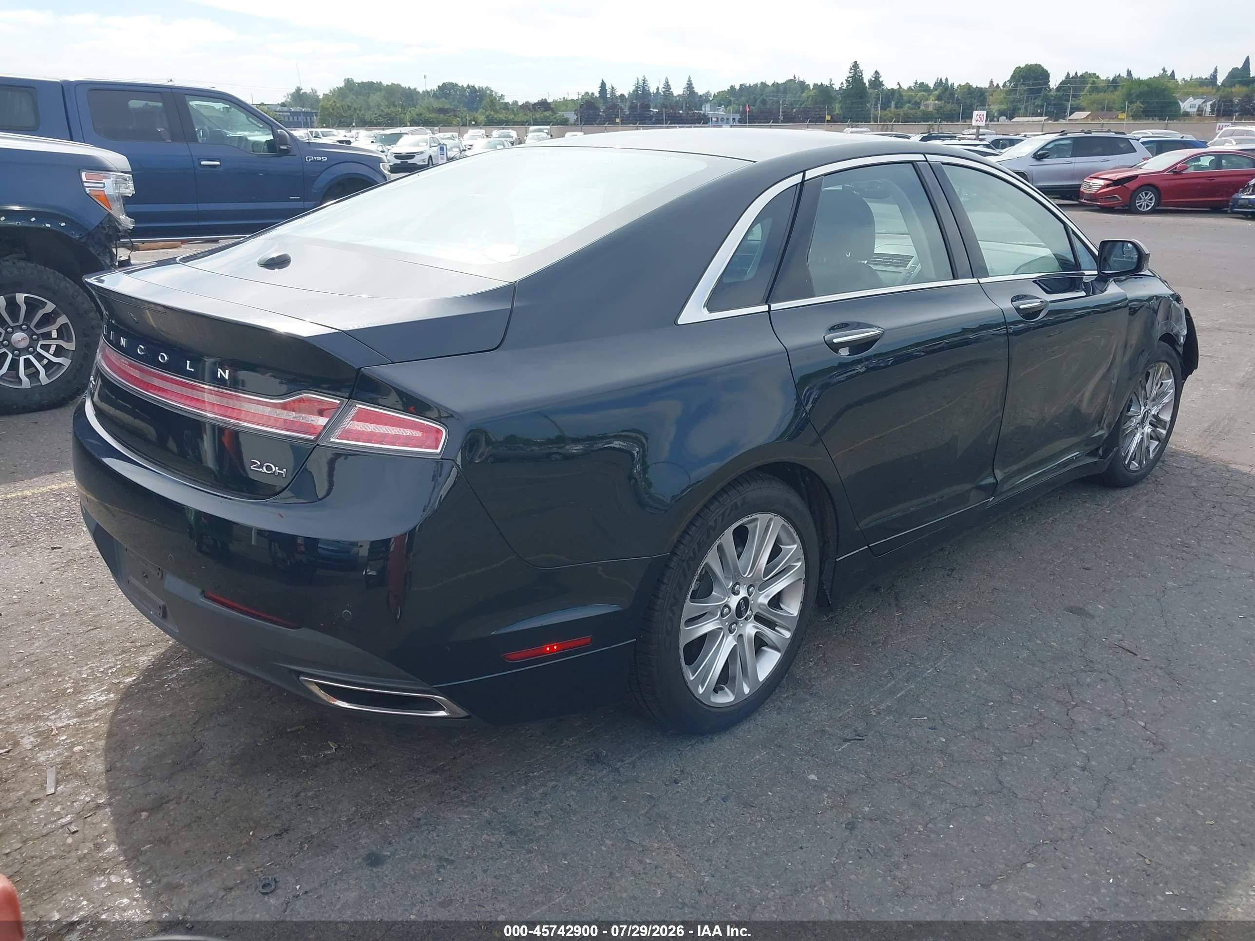 2014 Lincoln Mkz Hybrid   Black vin: 3LN6L2LU3ER820443
