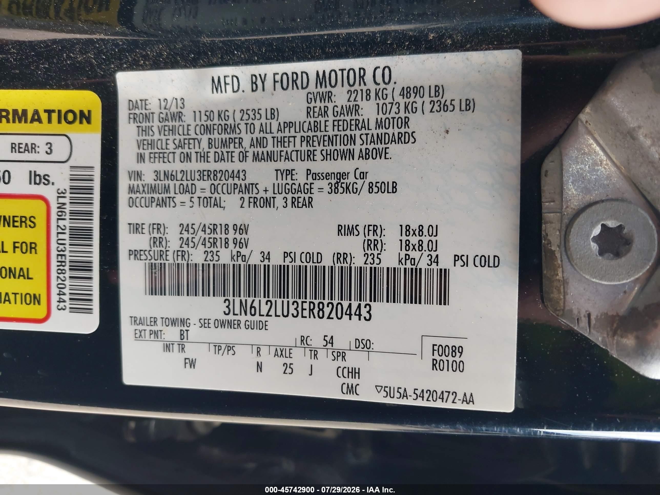 2014 Lincoln Mkz Hybrid   Black vin: 3LN6L2LU3ER820443