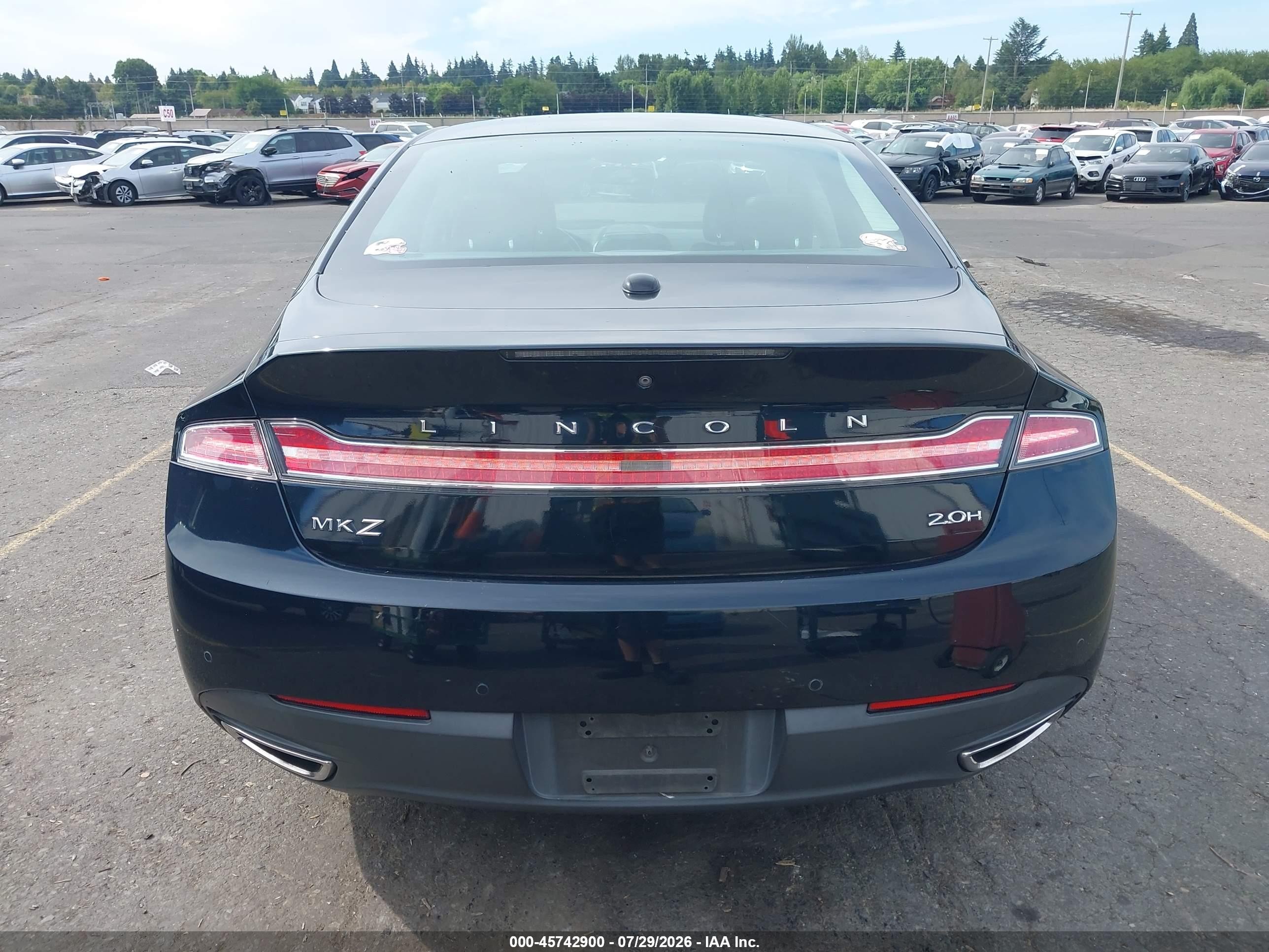 2014 Lincoln Mkz Hybrid   Black vin: 3LN6L2LU3ER820443