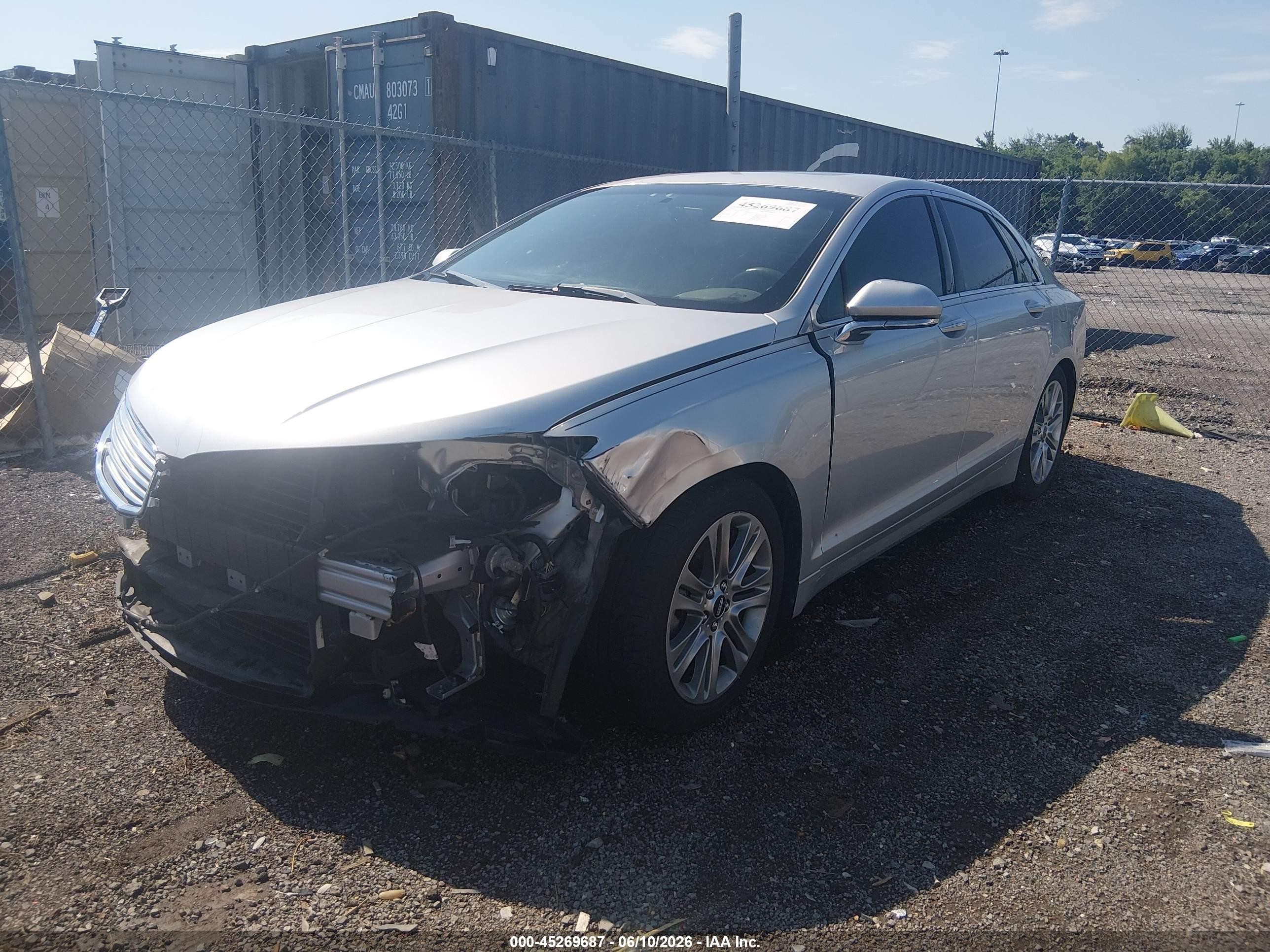 2014 Lincoln Mkz Hybrid   Silver vin: 3LN6L2LU3ER822144