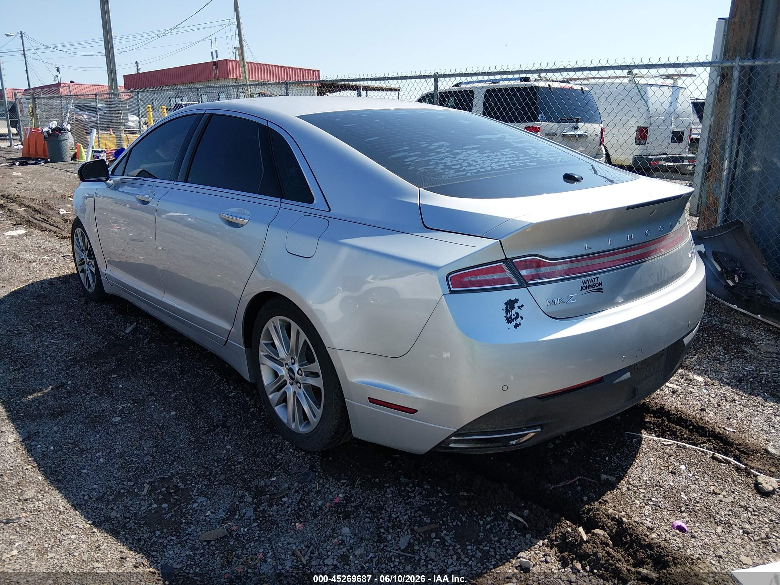 2014 Lincoln Mkz Hybrid   Silver vin: 3LN6L2LU3ER822144