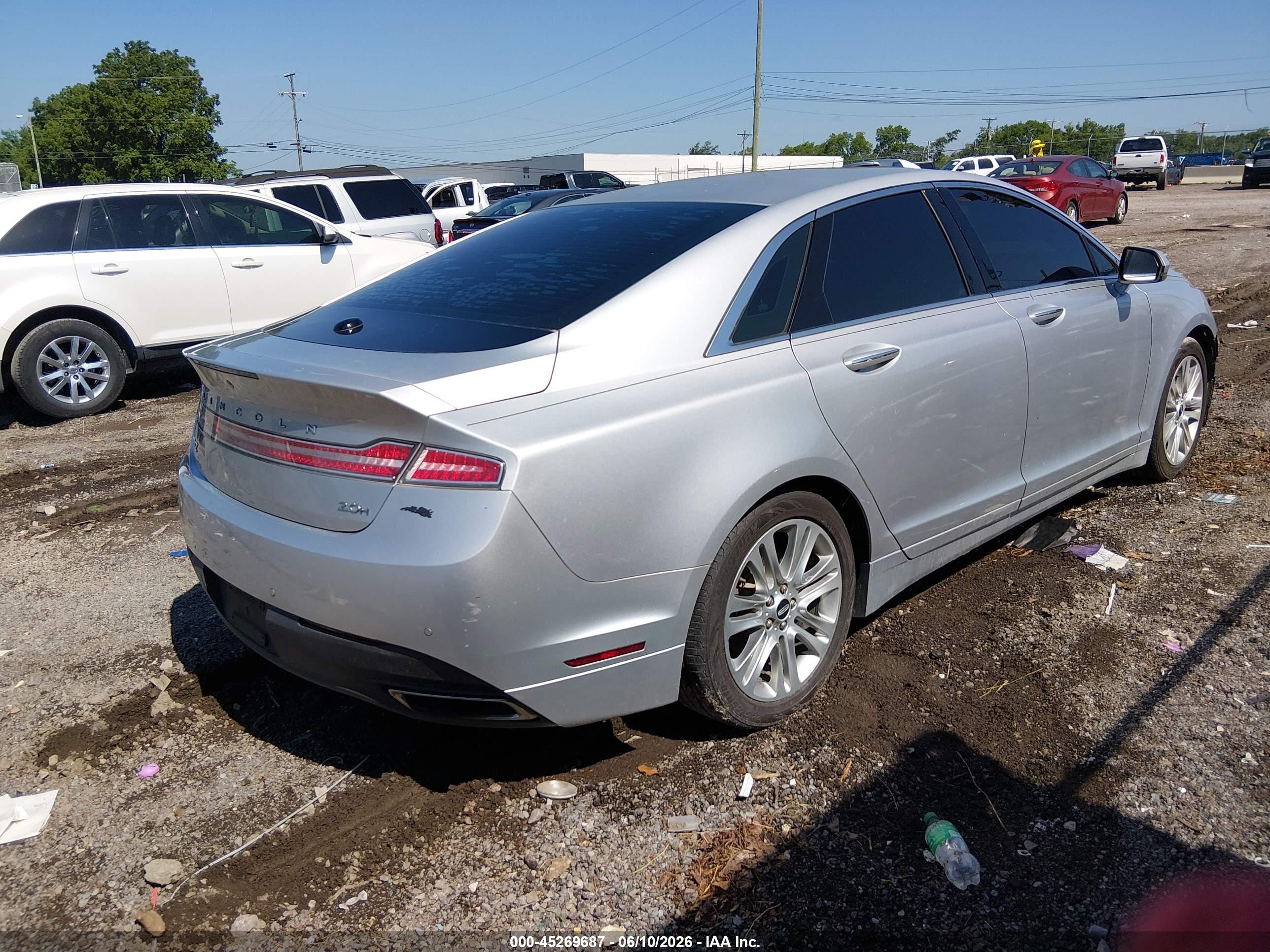 2014 Lincoln Mkz Hybrid   Silver vin: 3LN6L2LU3ER822144
