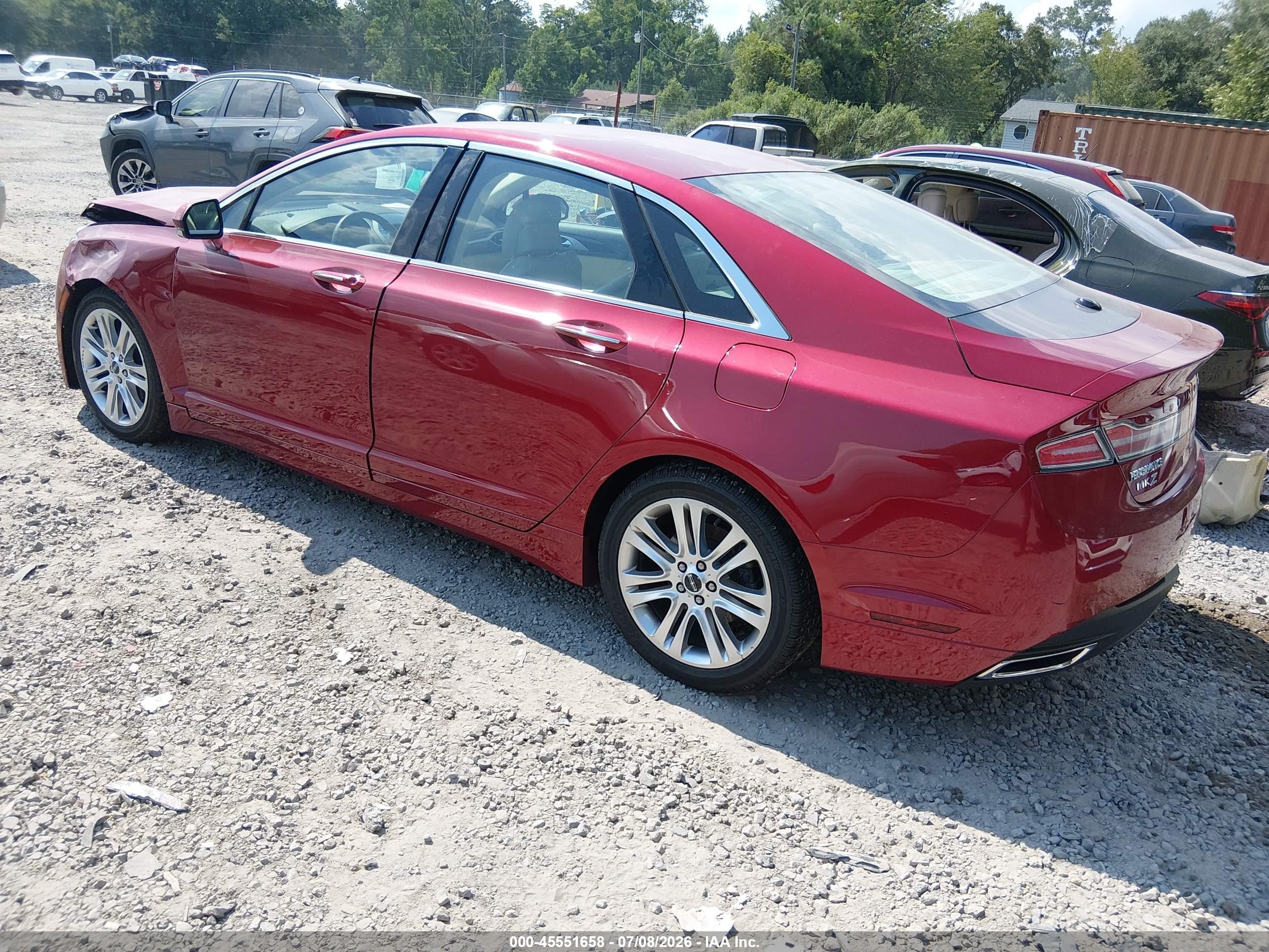 2014 Lincoln Mkz Hybrid   Red vin: 3LN6L2LU3ER822676