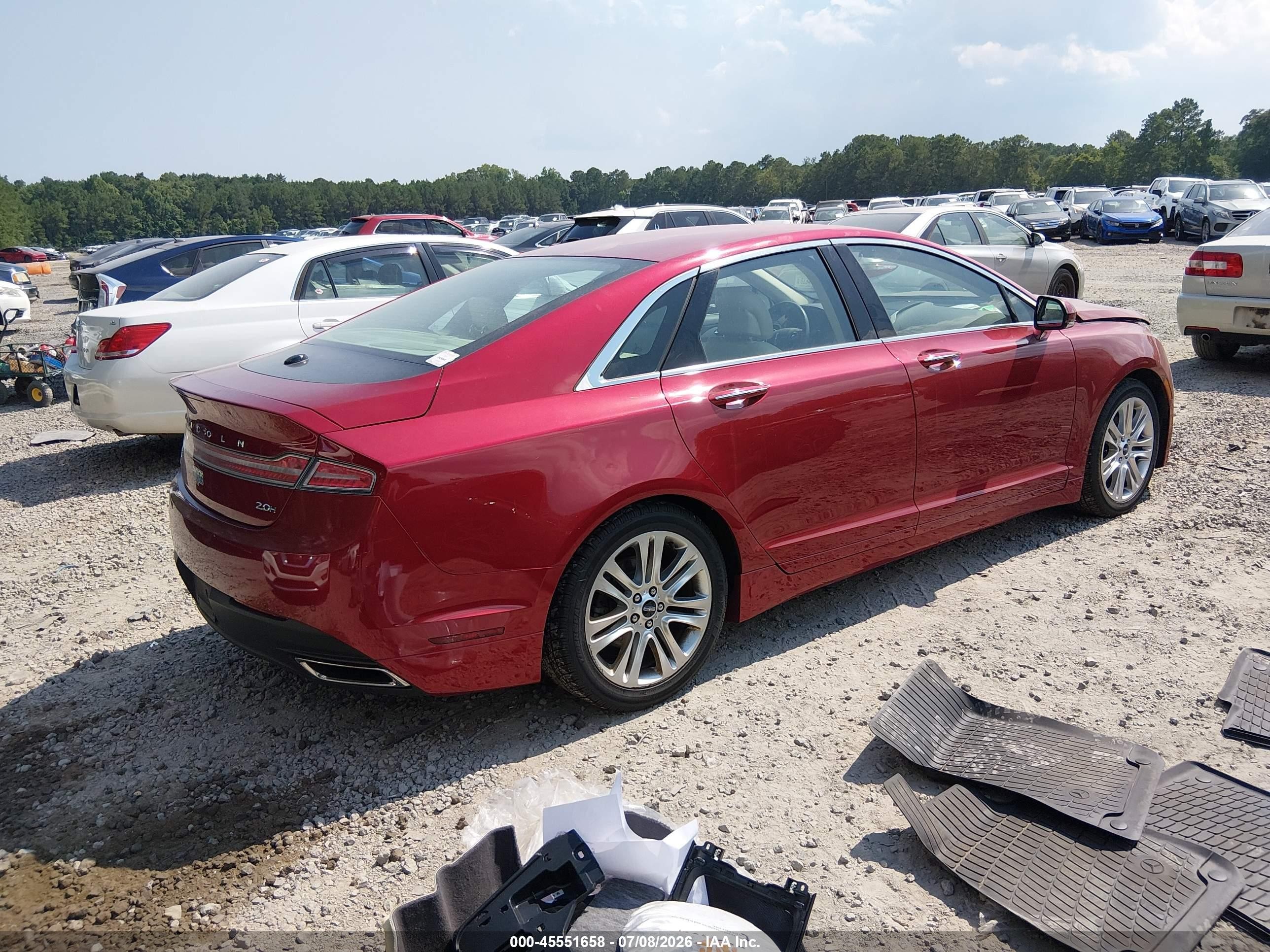 2014 Lincoln Mkz Hybrid   Red vin: 3LN6L2LU3ER822676