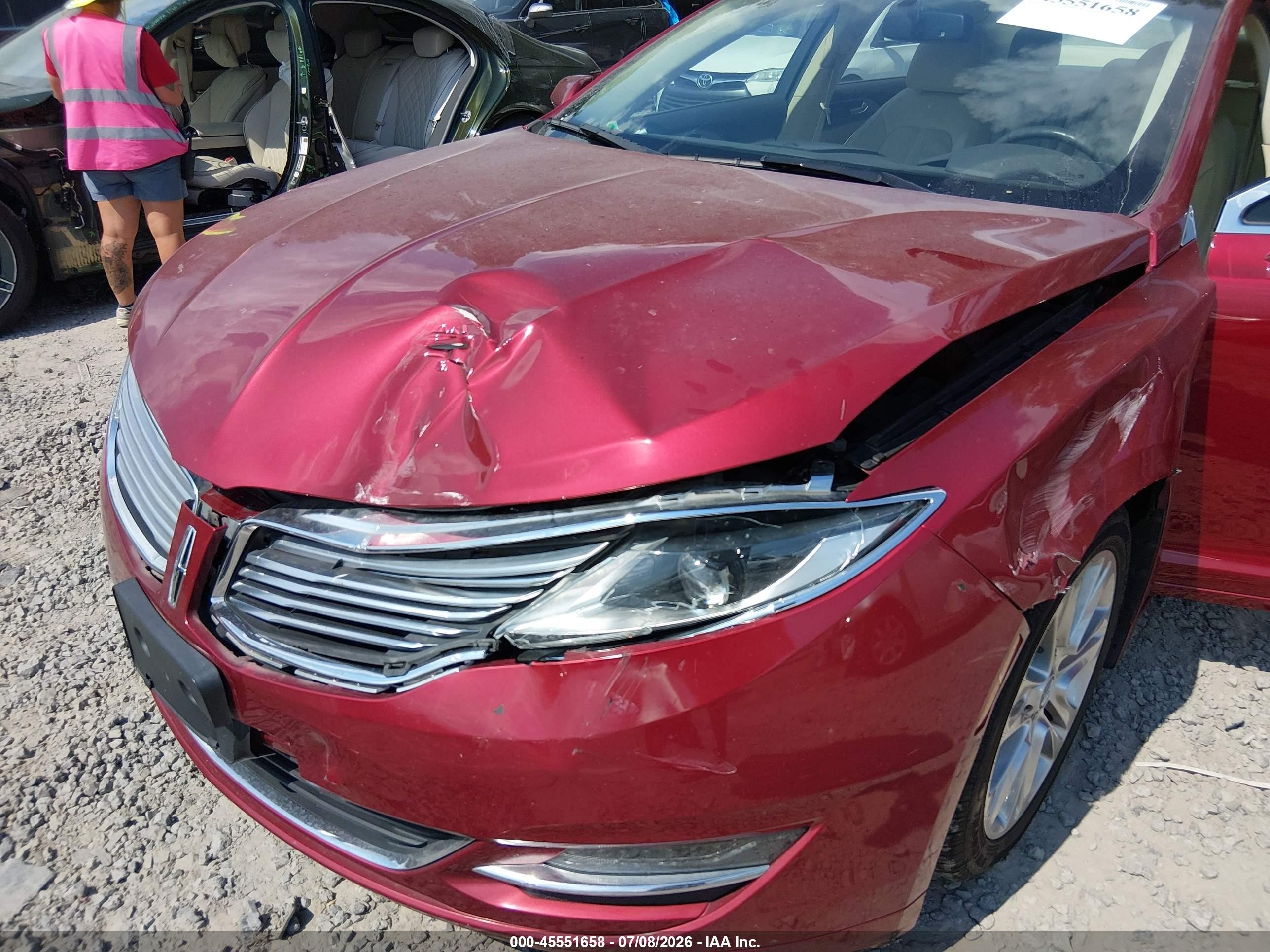 2014 Lincoln Mkz Hybrid   Red vin: 3LN6L2LU3ER822676
