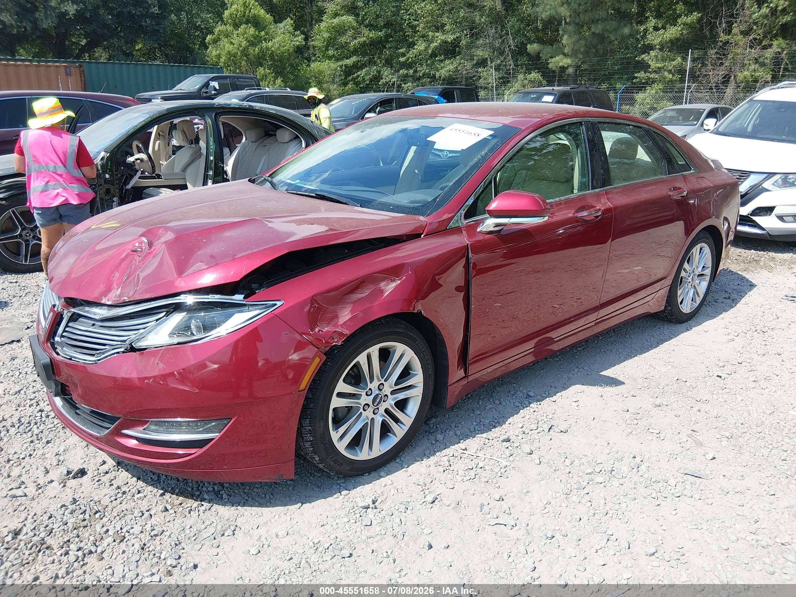 2014 Lincoln Mkz Hybrid   Red vin: 3LN6L2LU3ER822676