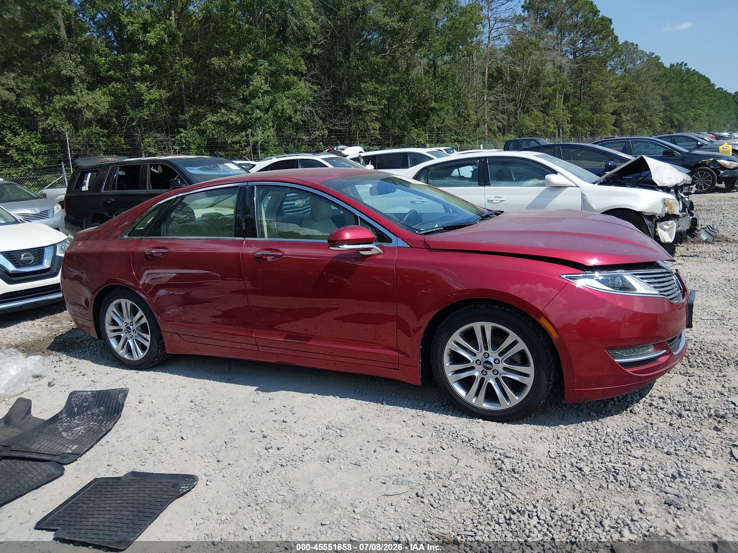 2014 Lincoln Mkz Hybrid   Red vin: 3LN6L2LU3ER822676