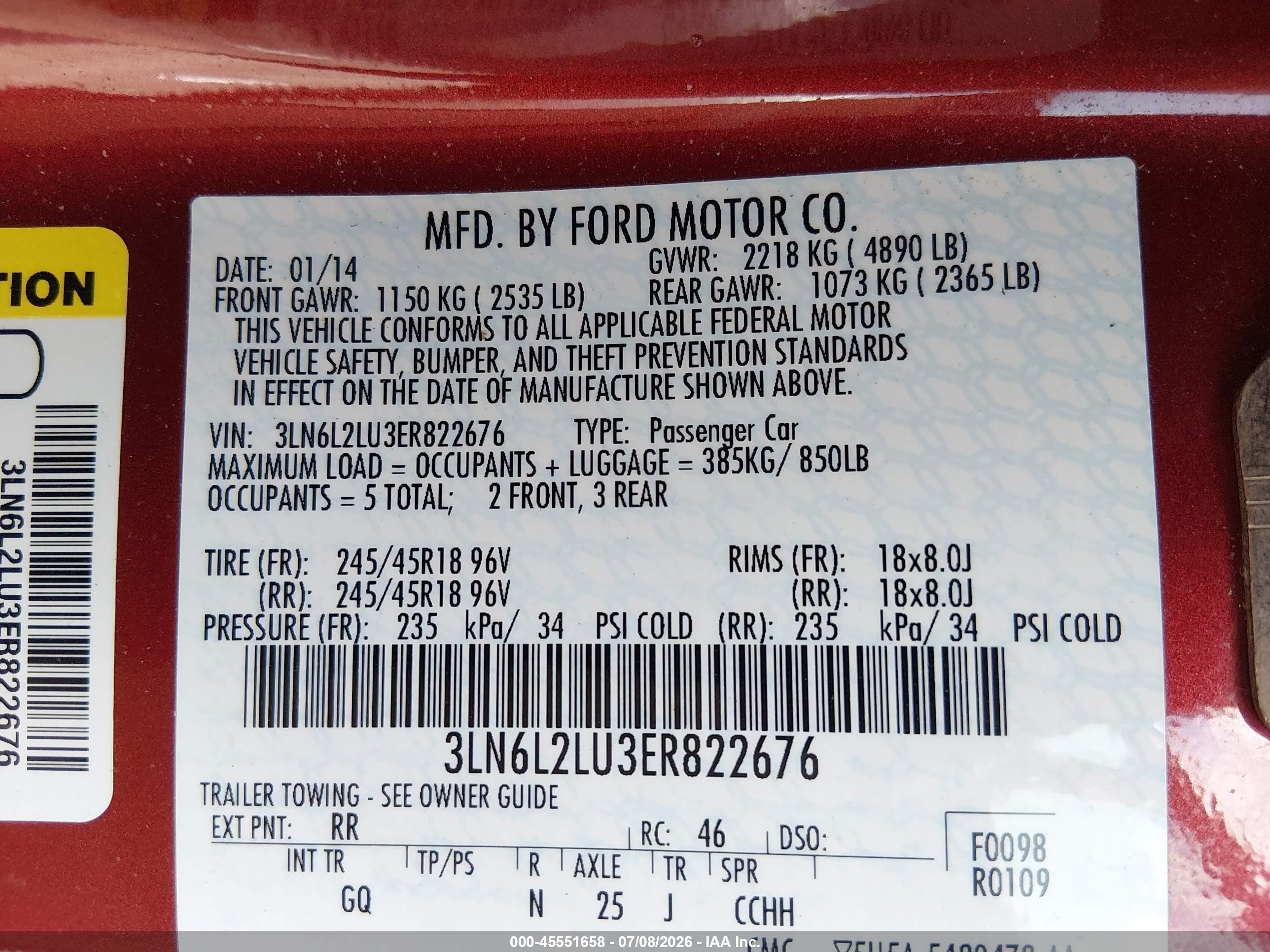 2014 Lincoln Mkz Hybrid   Red vin: 3LN6L2LU3ER822676