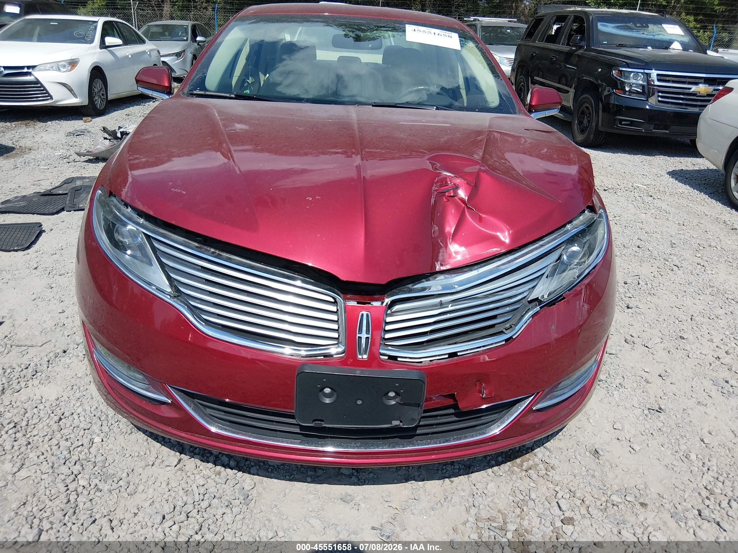 2014 Lincoln Mkz Hybrid   Red vin: 3LN6L2LU3ER822676