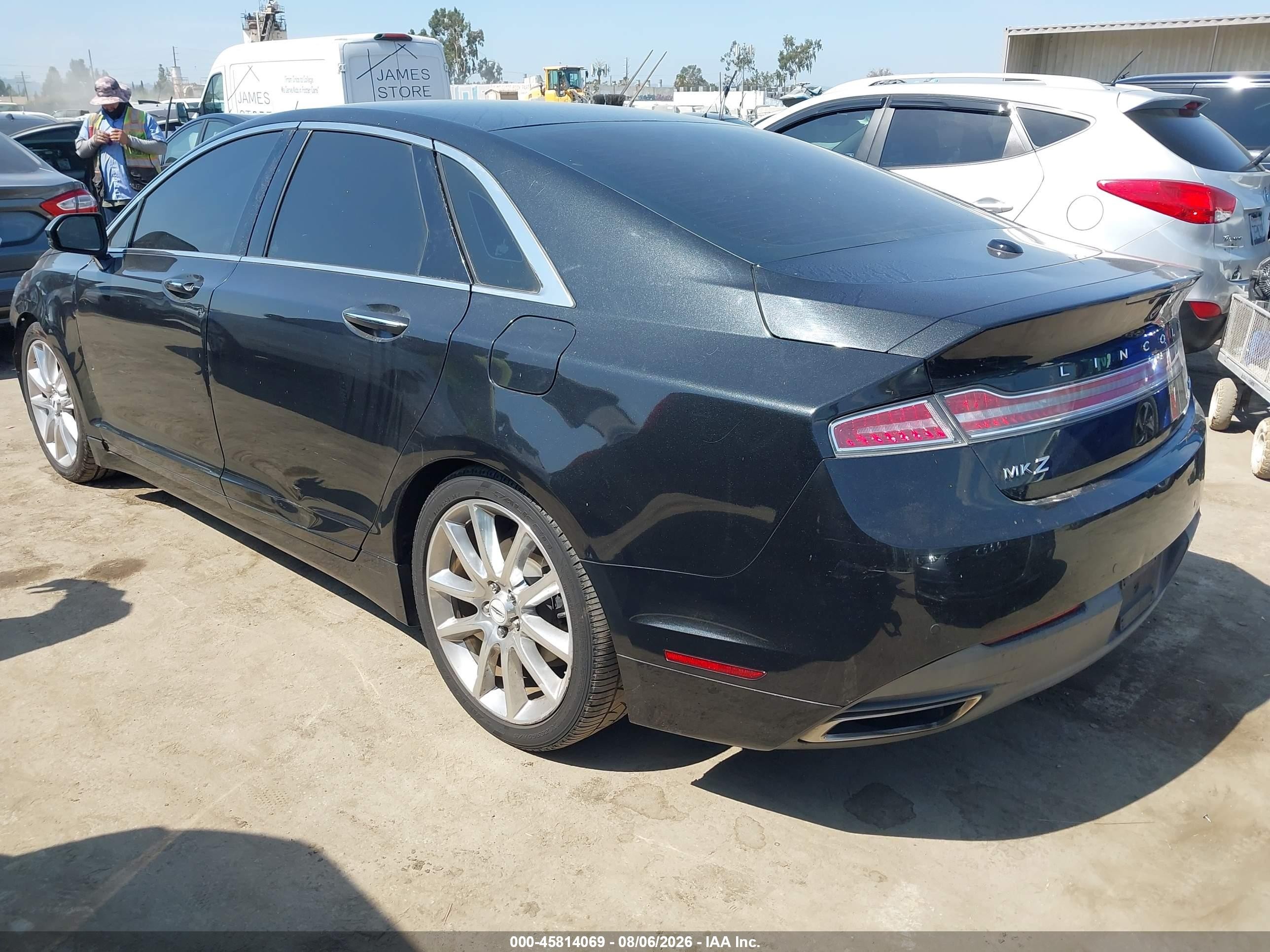 2015 Lincoln Mkz Hybrid   Black vin: 3LN6L2LU3FR608756
