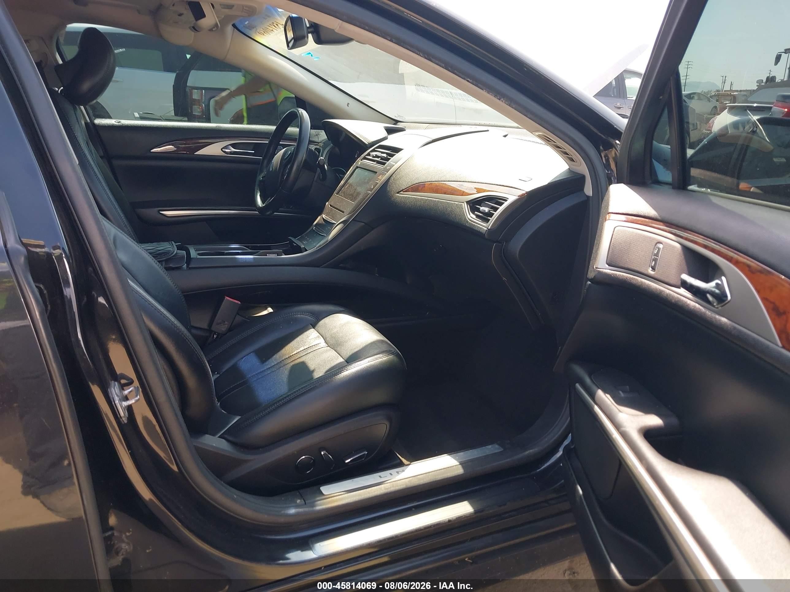 2015 Lincoln Mkz Hybrid   Black vin: 3LN6L2LU3FR608756